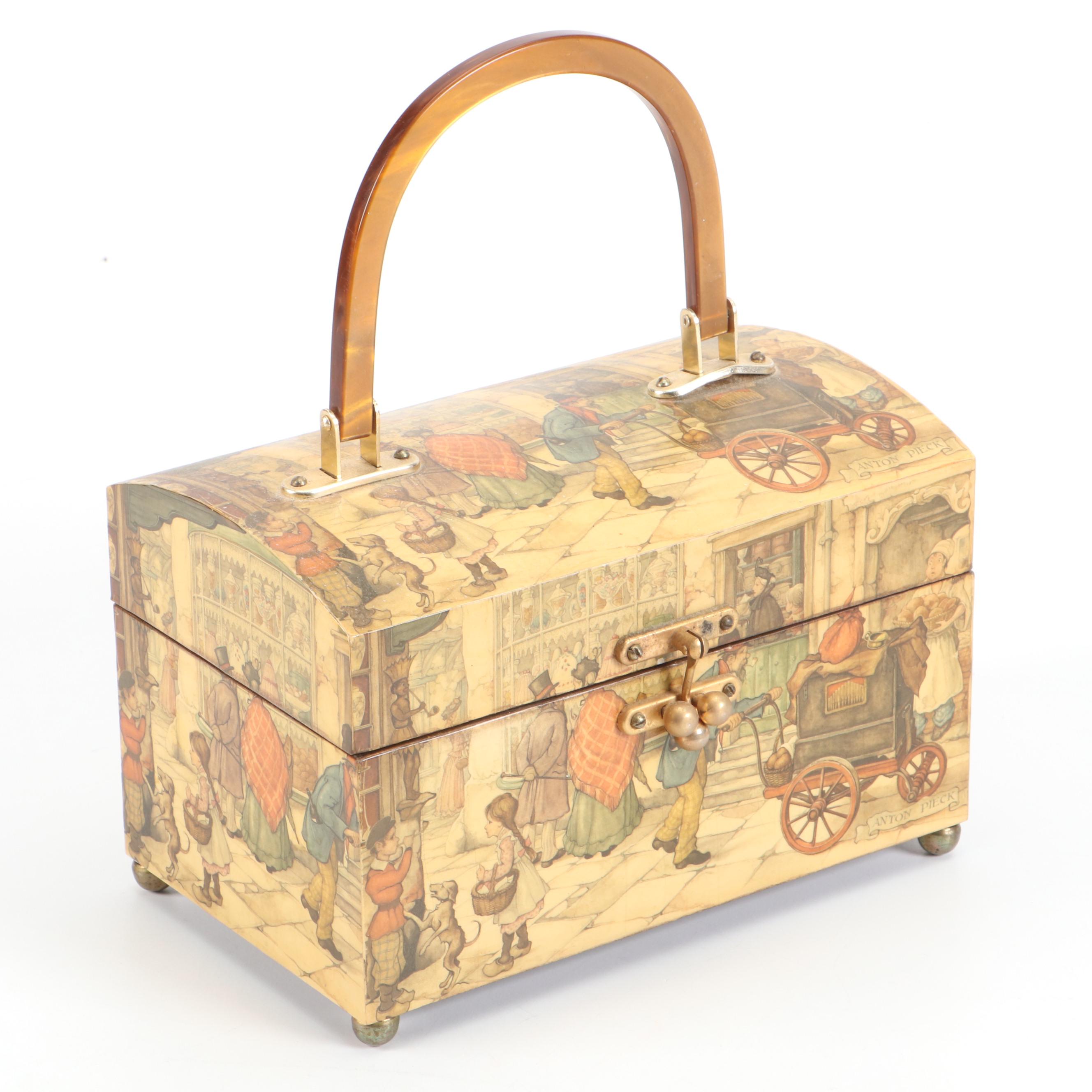 Anton Pieck Decoupage Wood Purses, 1968 Everything But The House