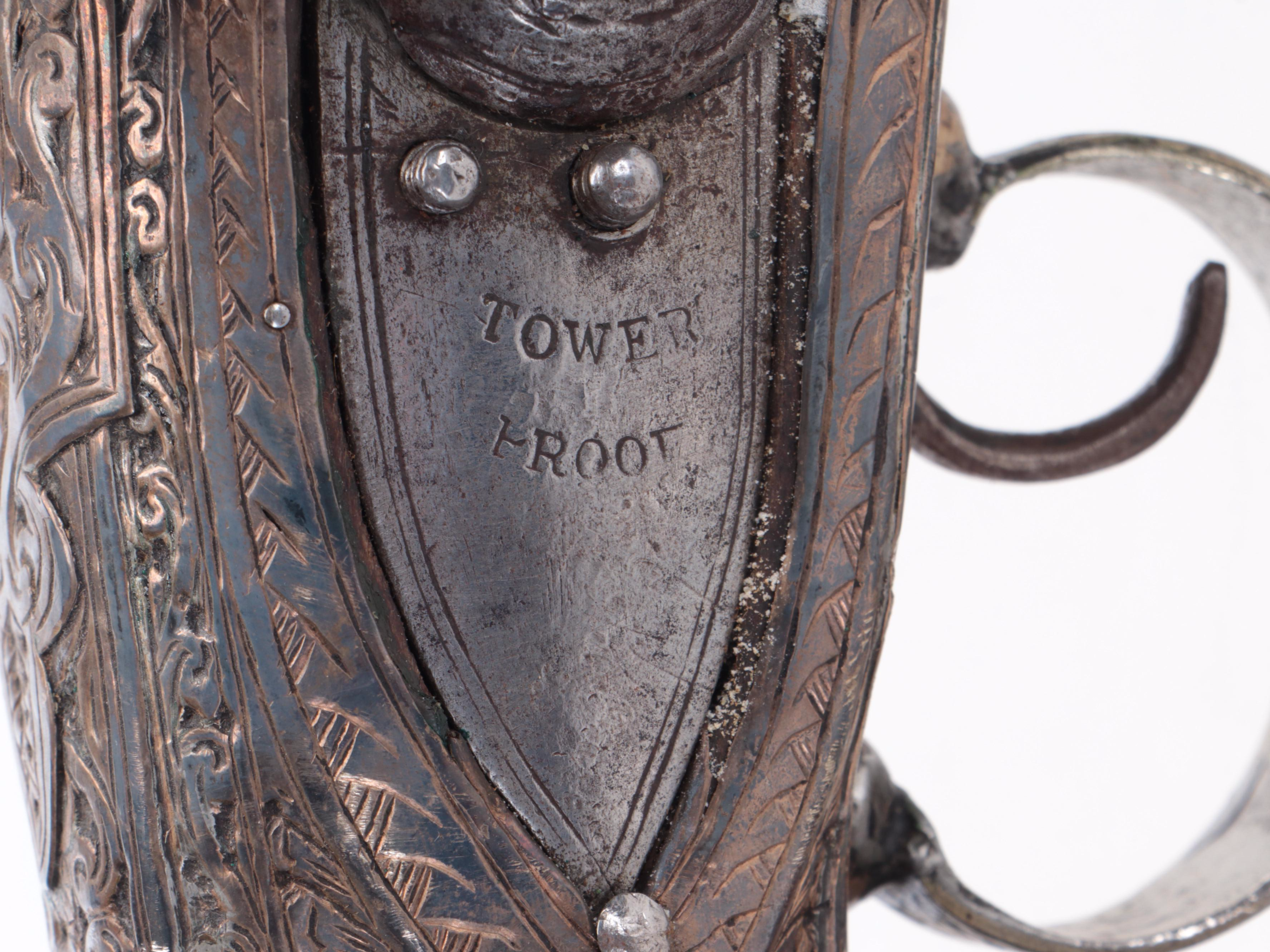 Ottoman Ornate Metal Flintlock Blunderbuss Rifle with Tower Lock Plate