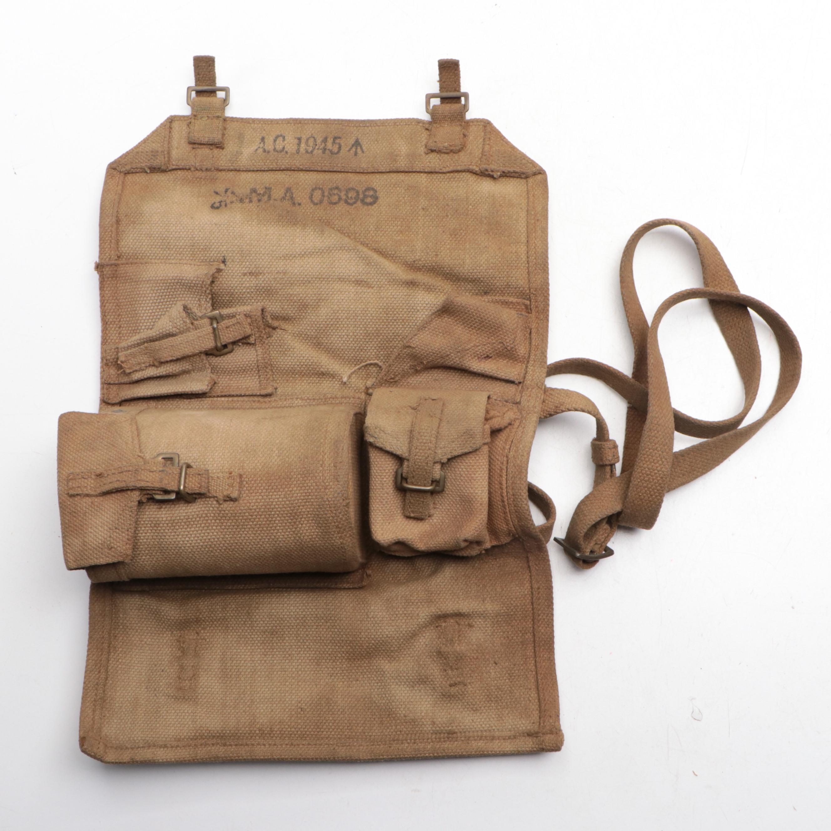 World War I Era Gaiters, World War II Era Ammo Bag with German Canvas Bags