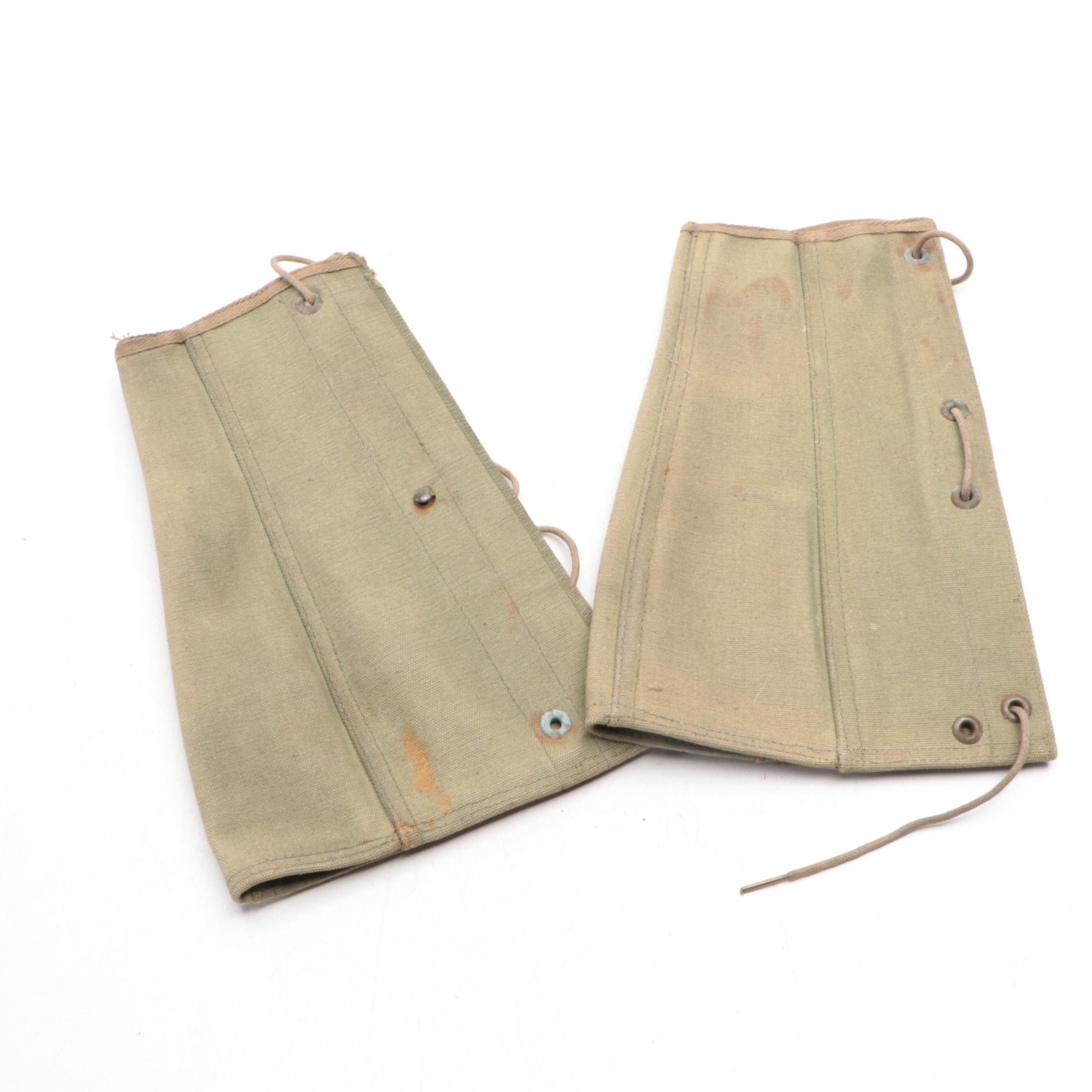World War I Era Gaiters, World War II Era Ammo Bag with German Canvas Bags