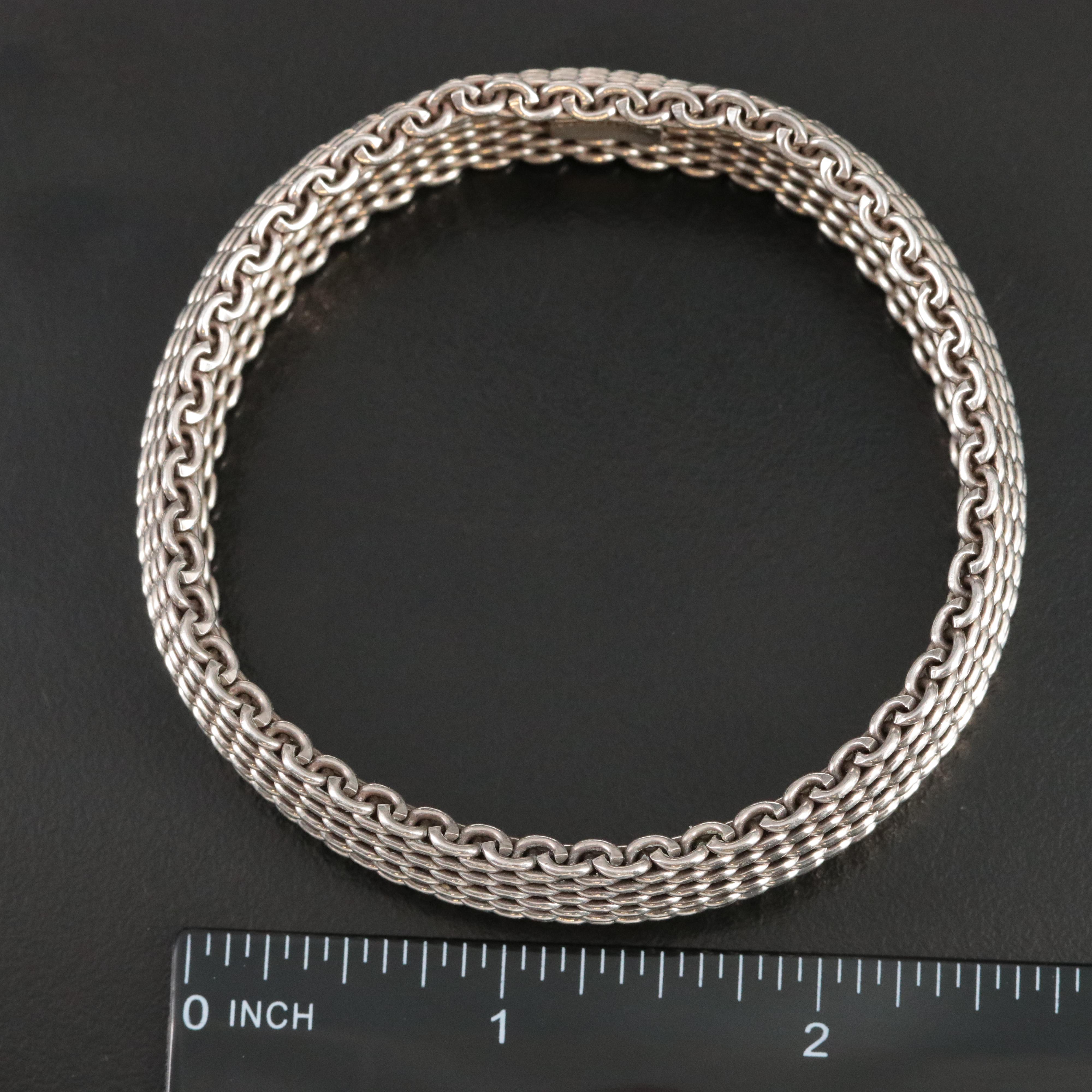 Tiffany & Co. Somerset Sterling Mesh Bangle Bracelet