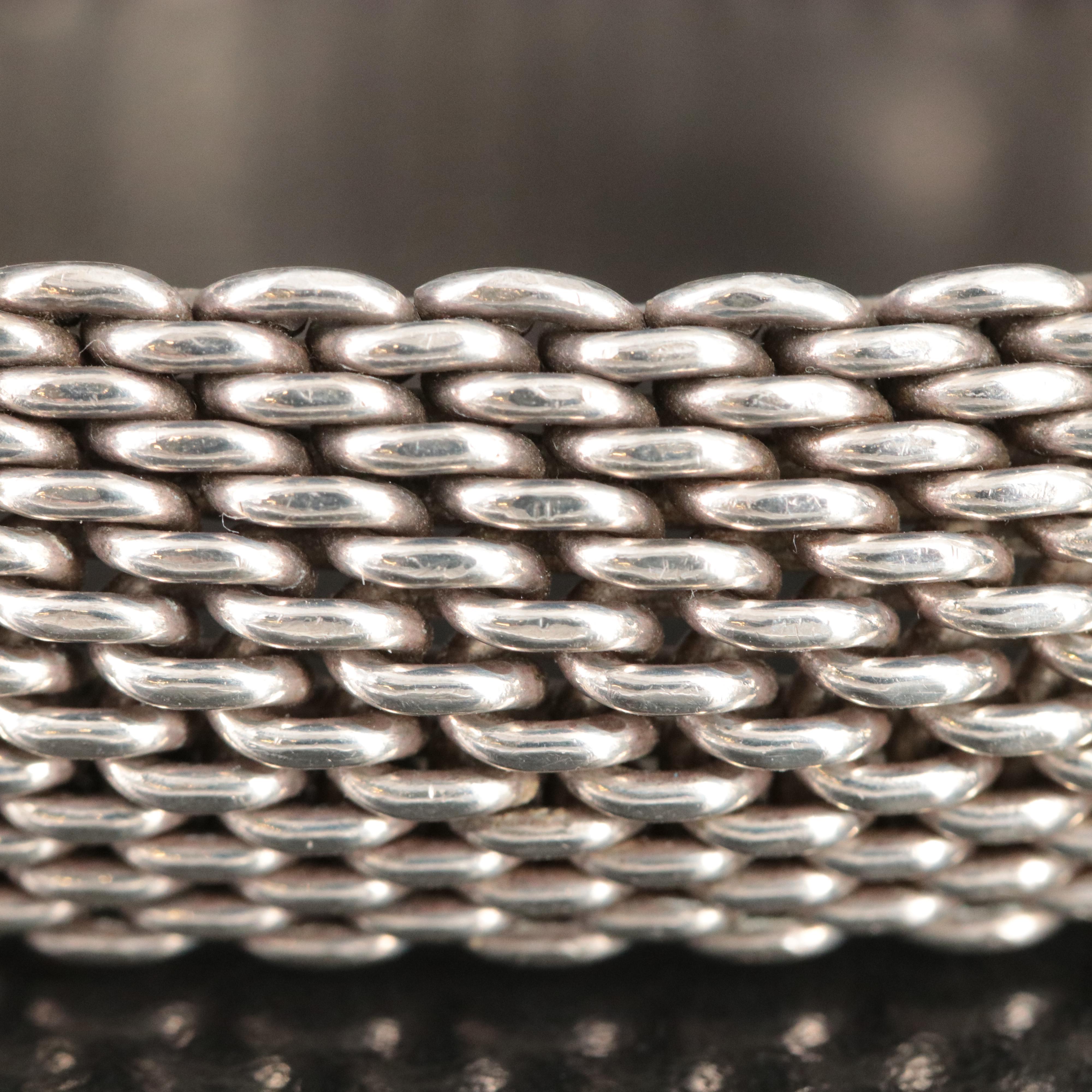 Tiffany & Co. Somerset Sterling Mesh Bangle Bracelet