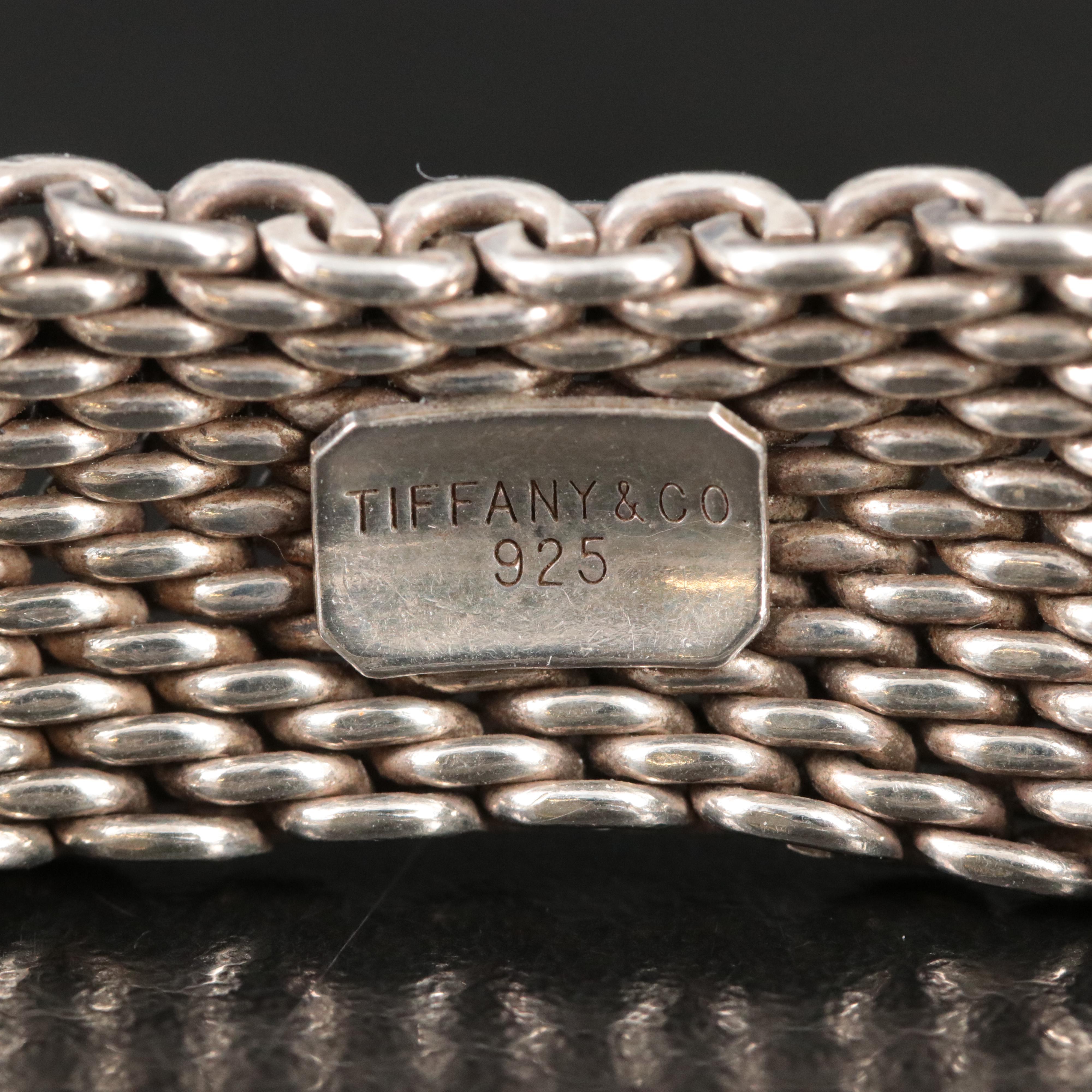 Tiffany & Co. Somerset Sterling Mesh Bangle Bracelet