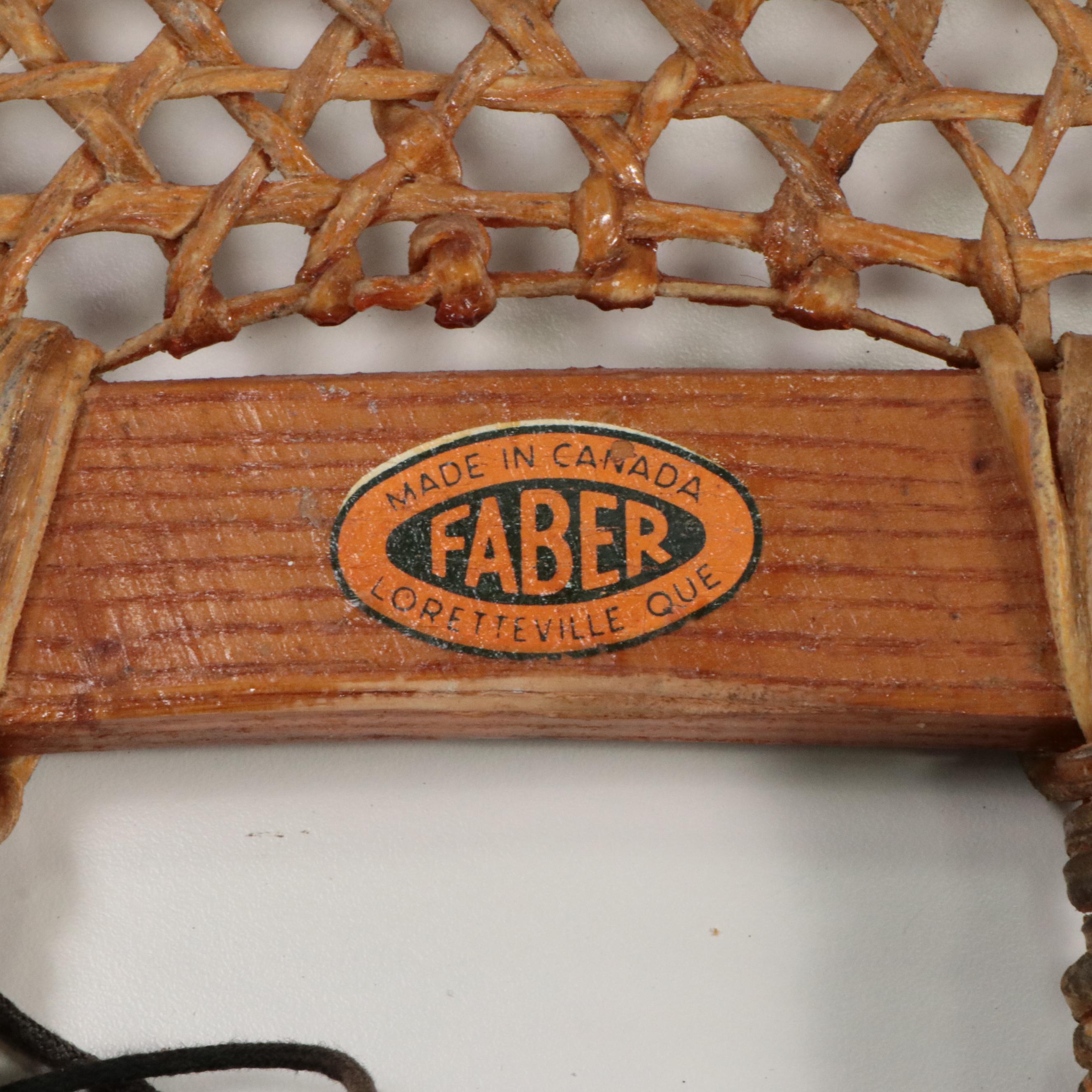 Faber Canadian Wood and Rawhide Snowshoes, 20th Century Everything