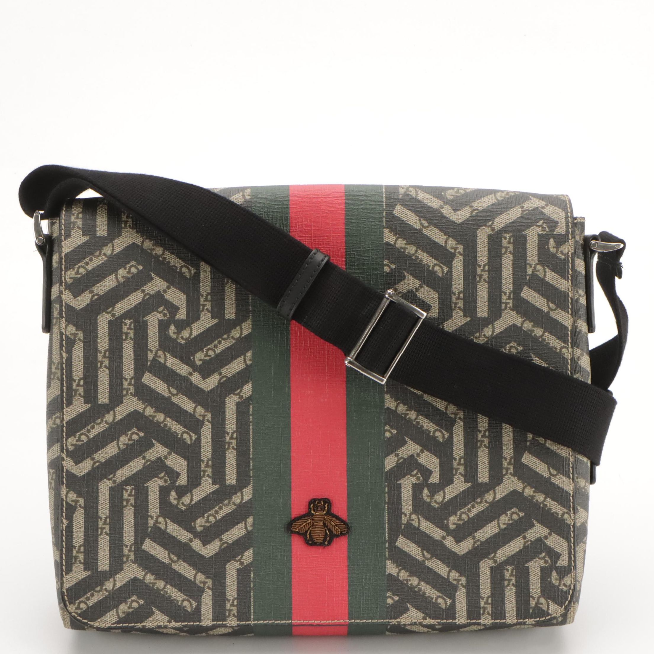 Gucci Caleido Web Crossbody Messenger Bag in Supreme GG and Geometric Canvas