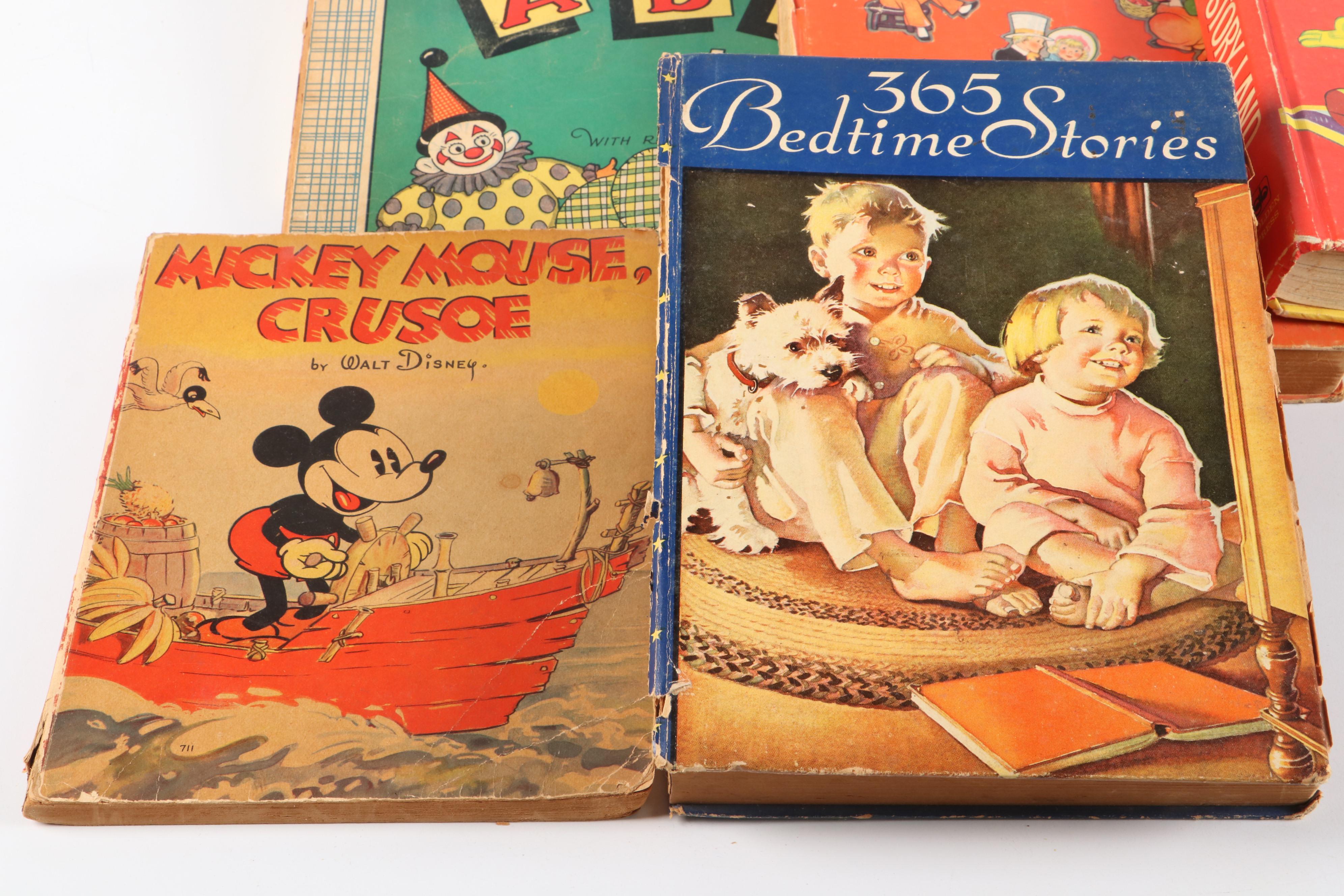 "Mickey Mouse, Crusoe" by Walt Disney with More Children's Books, 20th C.