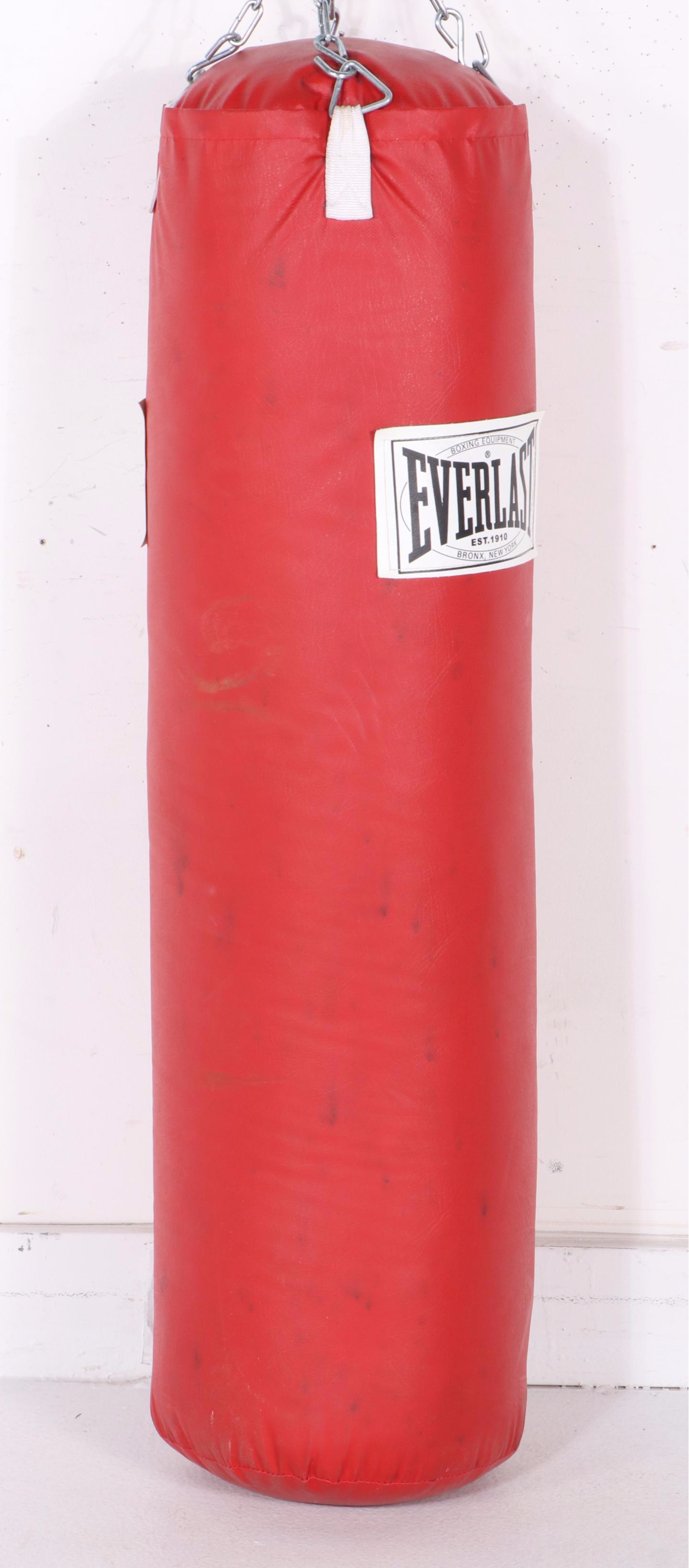 Everlast Red Punching Bag with Venum Boxing Gloves