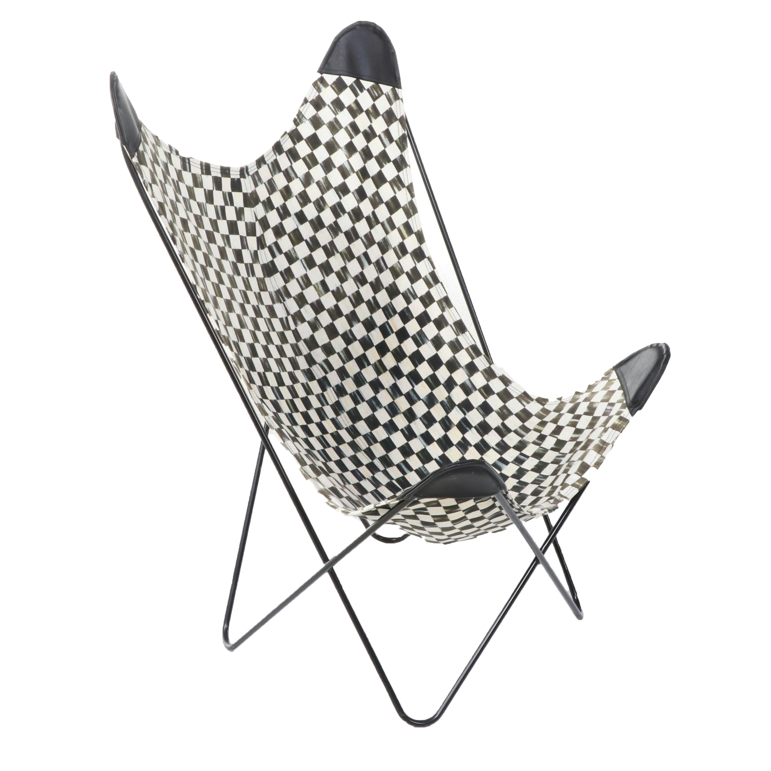 MacKenzie-Childs Courtly Check Butterfly Folding Chair