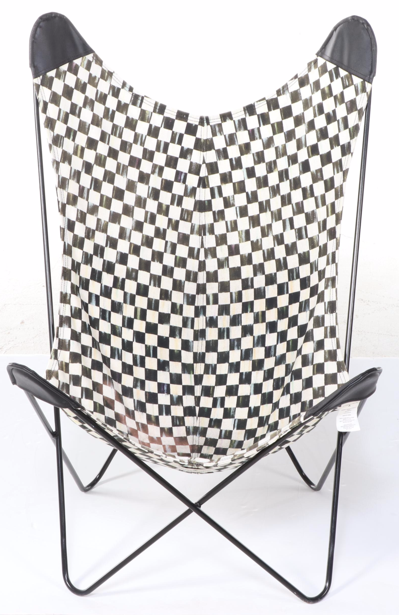 MacKenzie-Childs Courtly Check Butterfly Folding Chair