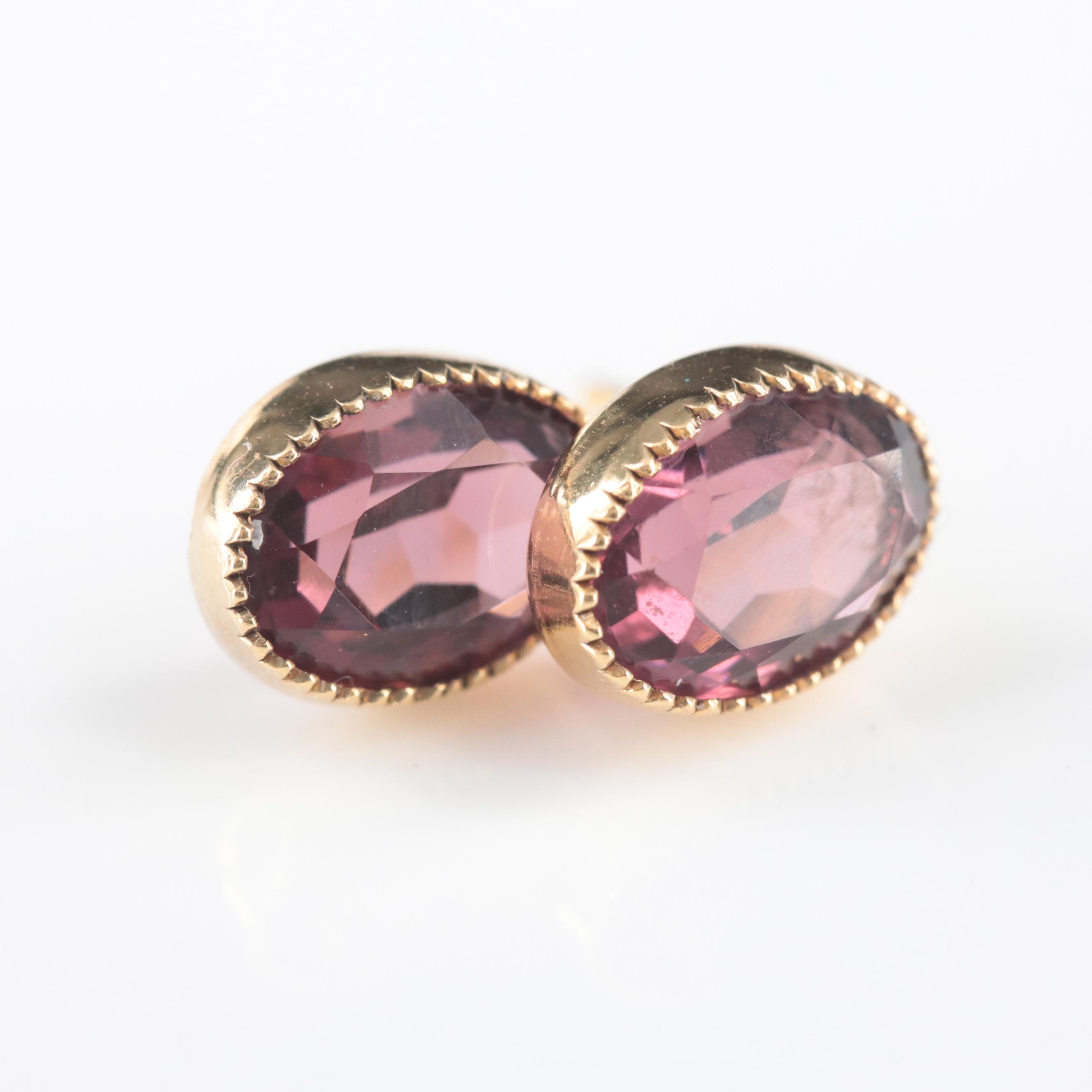 14K Amethyst Stud Earrings Everything But The House