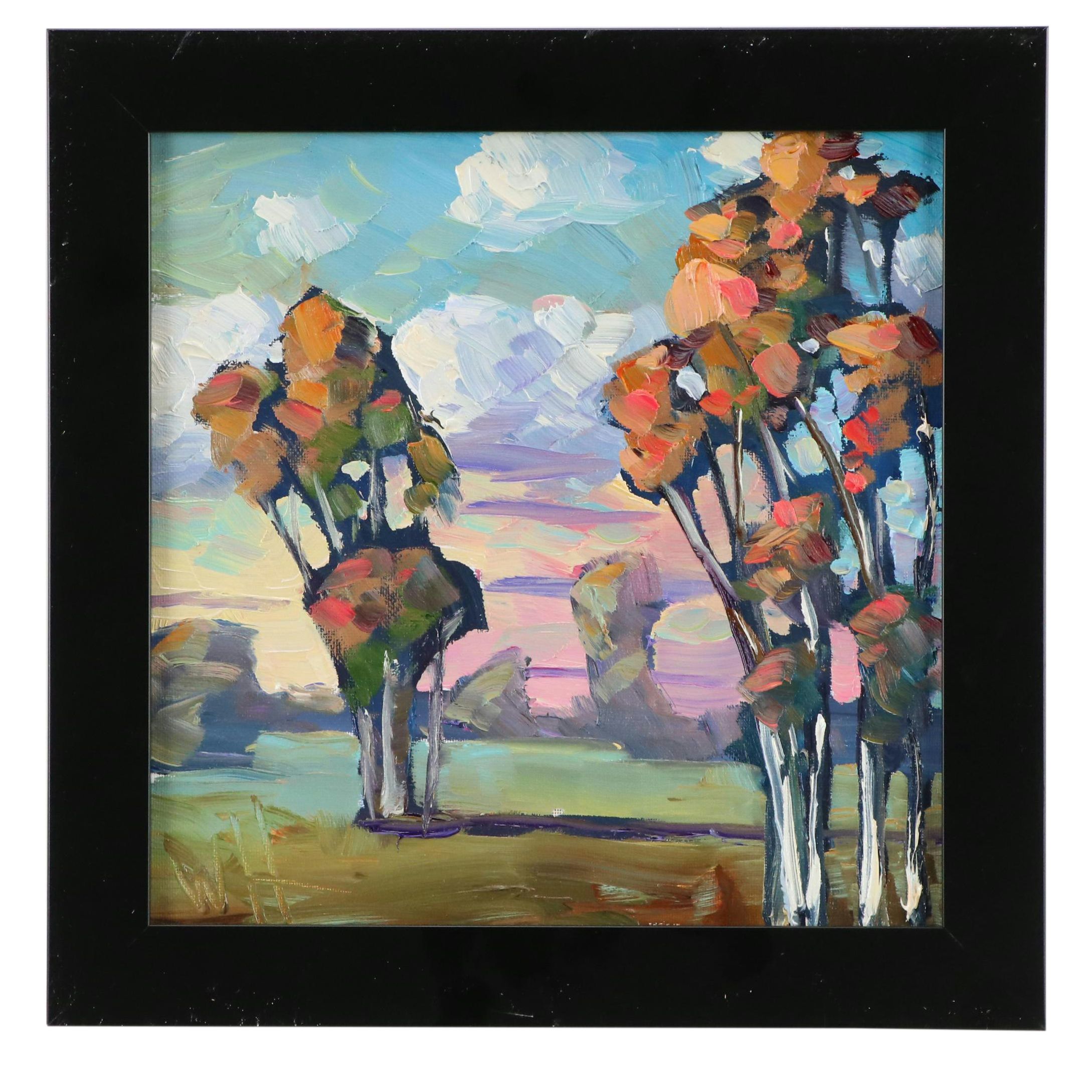 William Hawkins Landscape Oil Painting, 21st Century Everything But