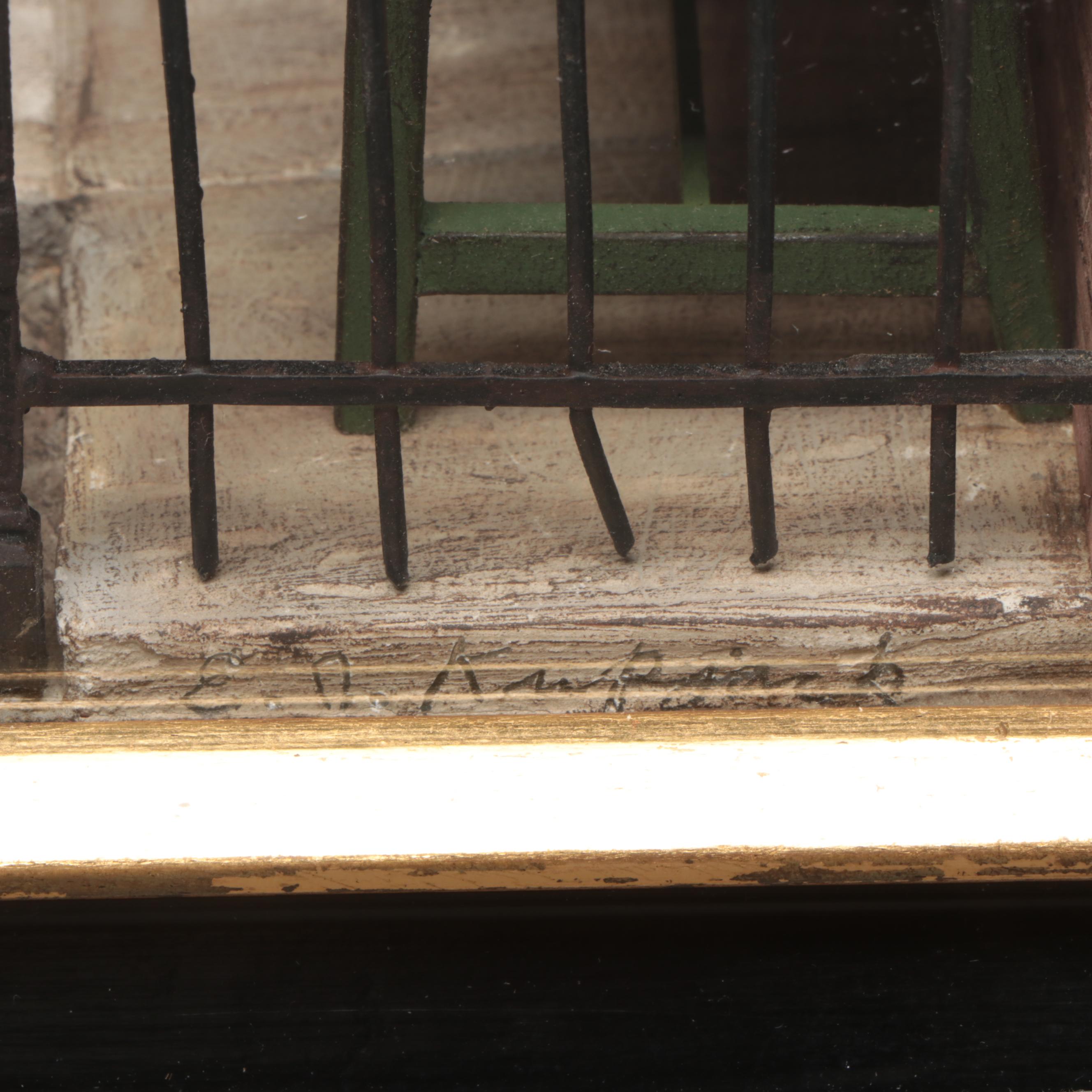 Eugene Kupjack Illuminating Diorama of Early 18th Century American Shop Front