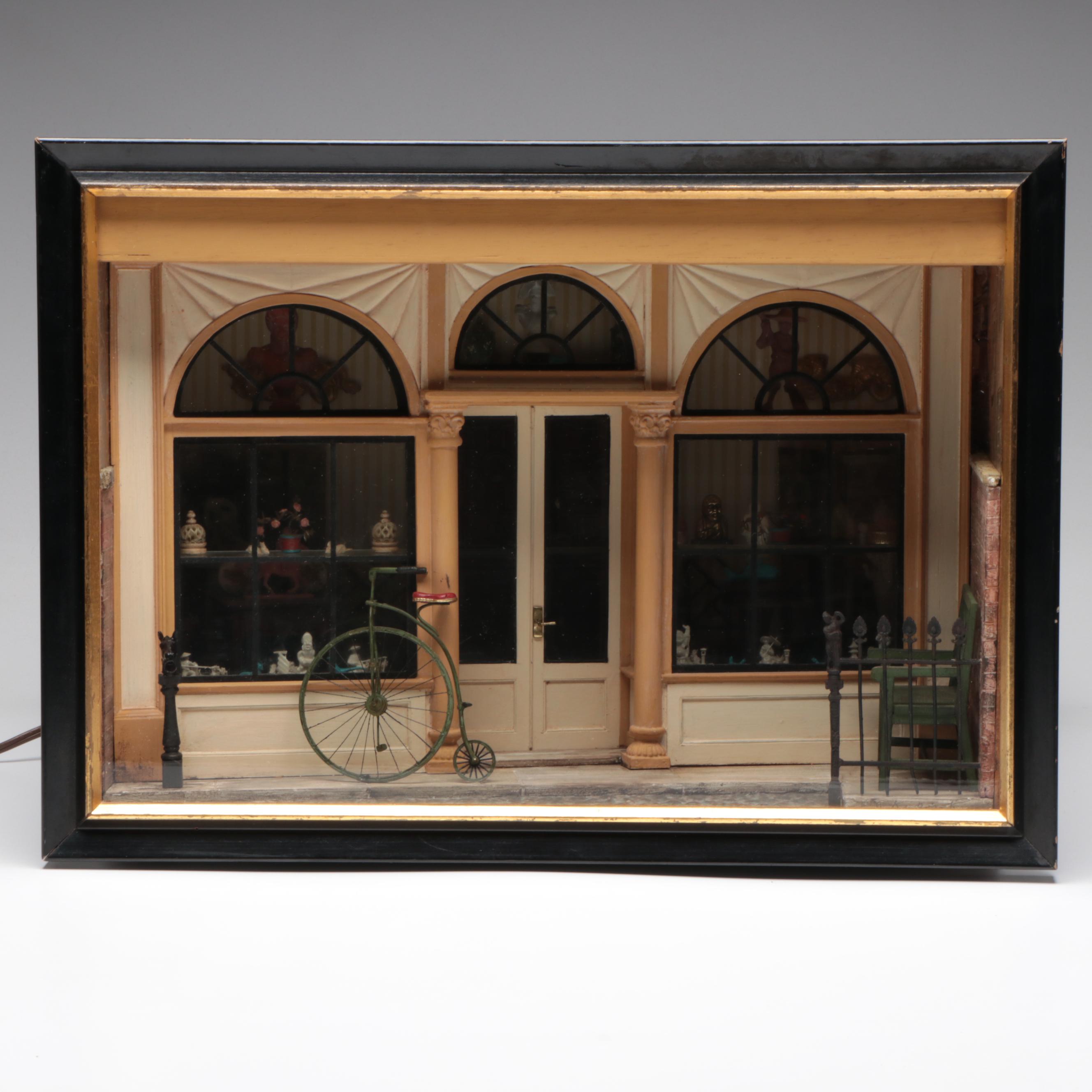 Eugene Kupjack Illuminating Diorama of Early 18th Century American Shop Front