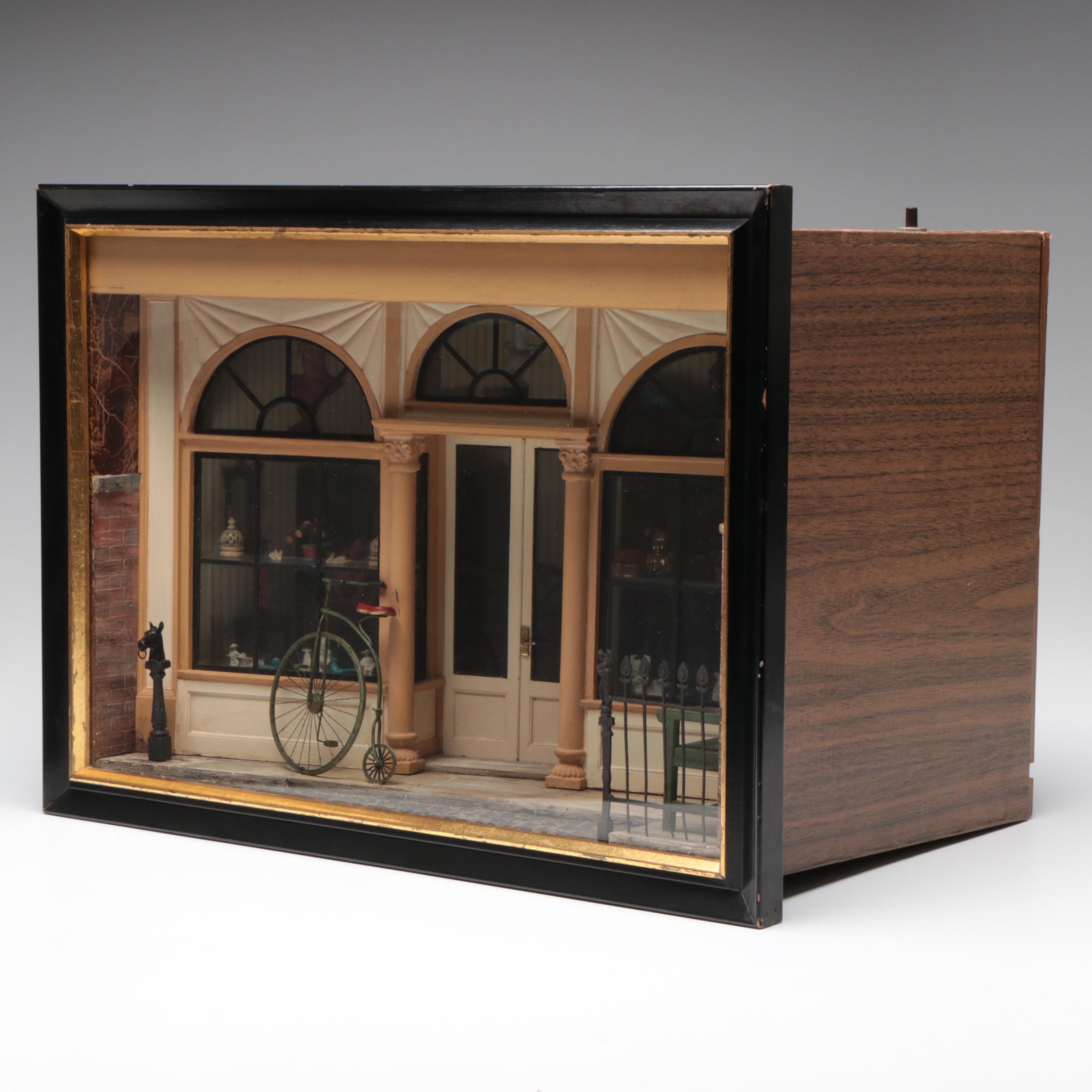 Eugene Kupjack Illuminating Diorama of Early 18th Century American Shop Front