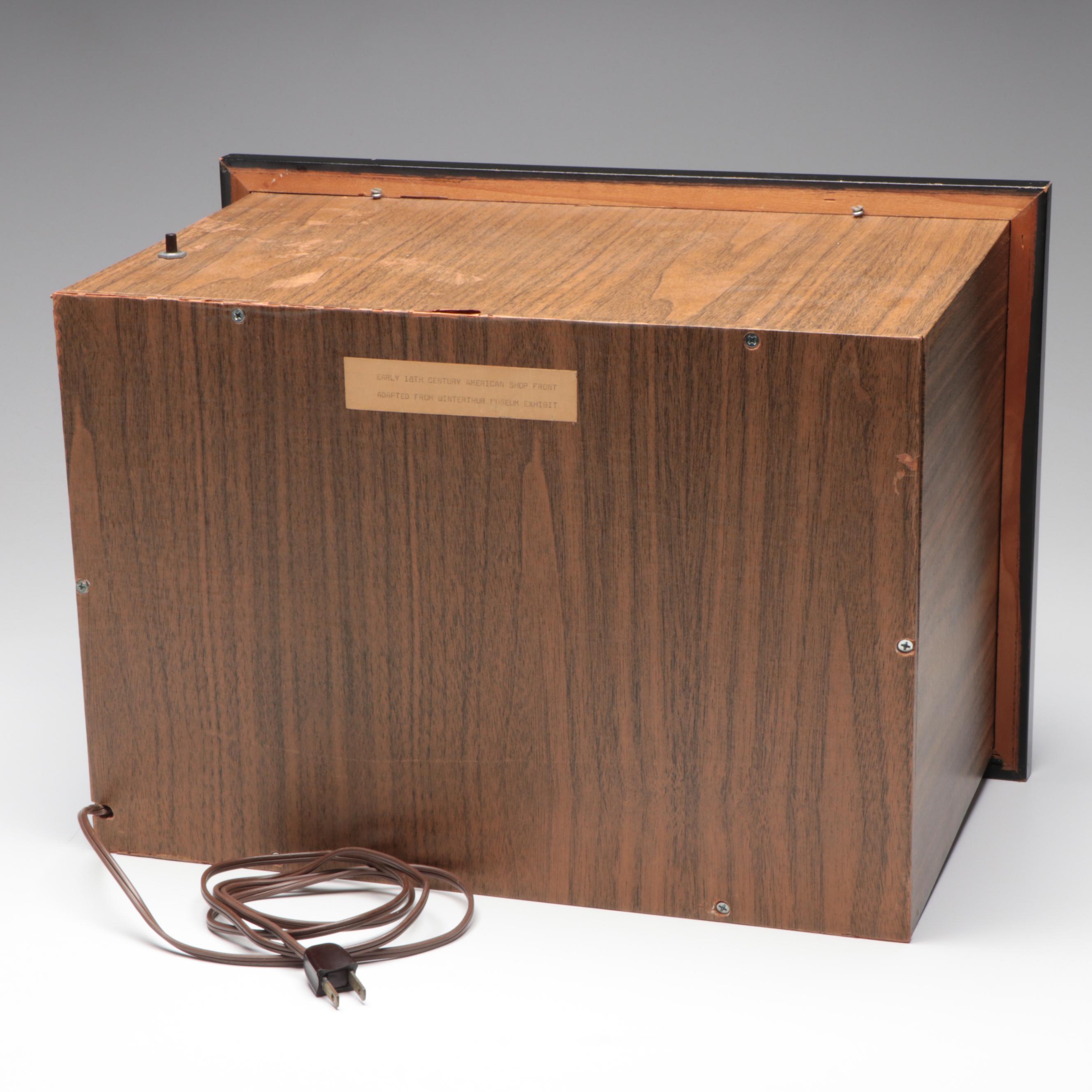 Eugene Kupjack Illuminating Diorama of Early 18th Century American Shop Front