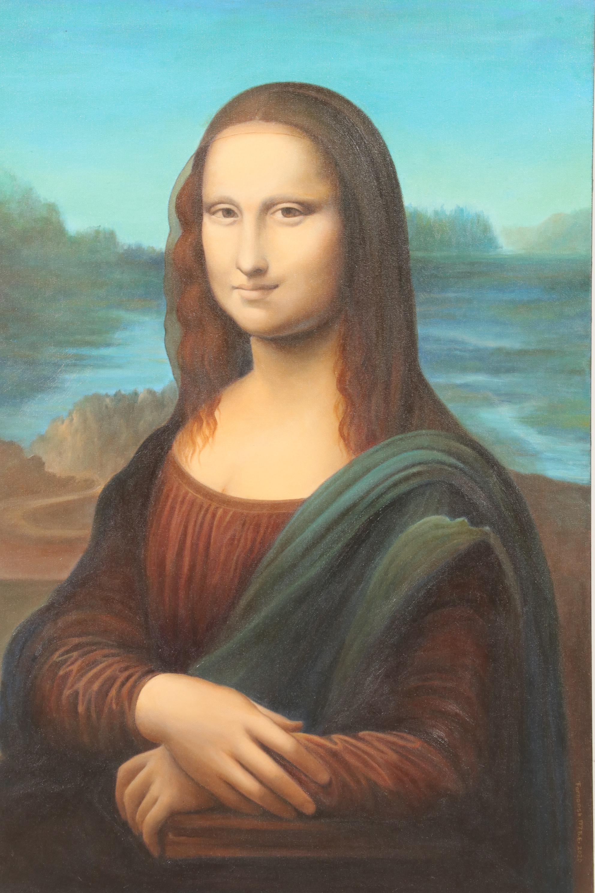 Farnoosh Lanjani Pop Art Oil Painting After da Vinci "Mona Lisa," 2020