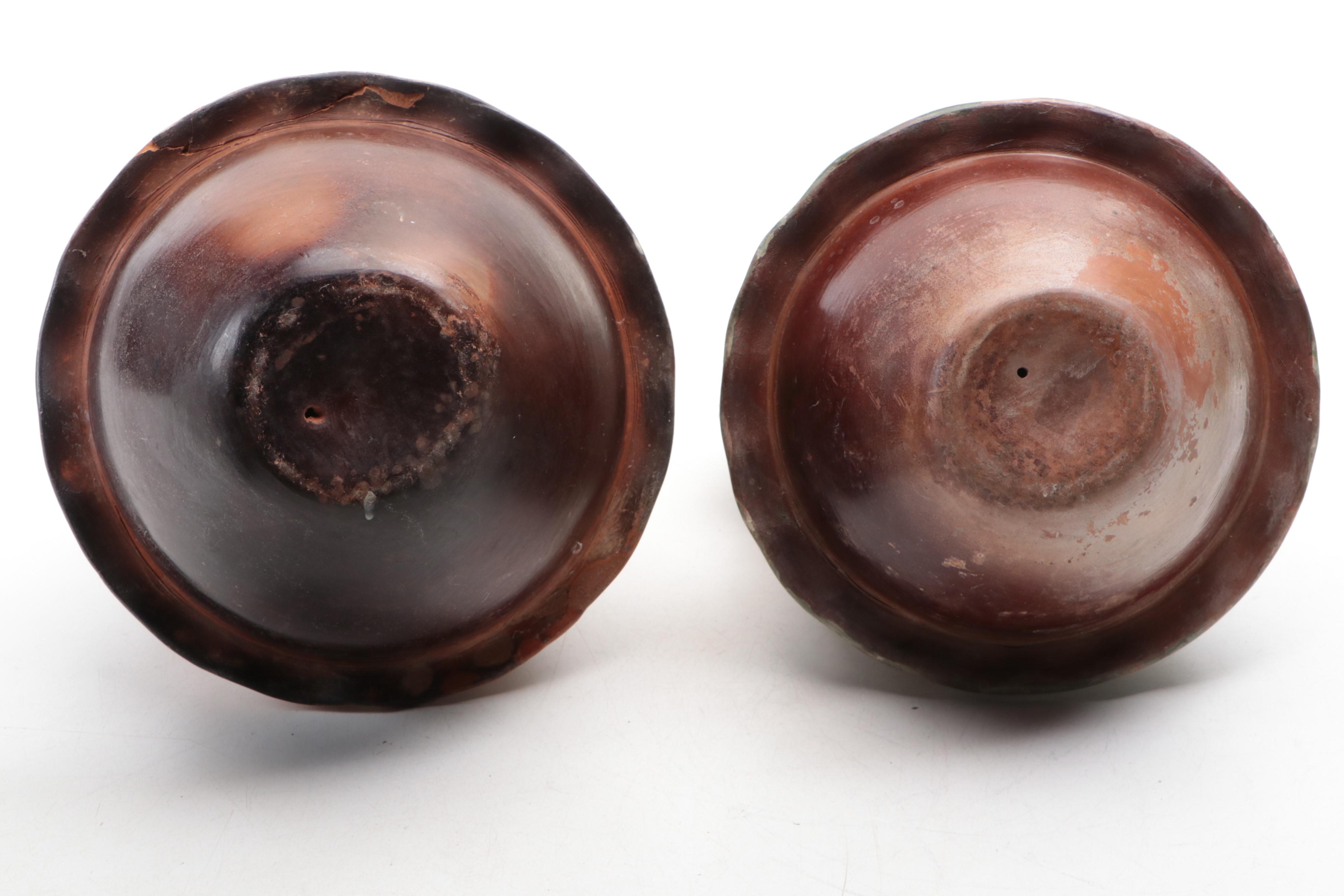 Peruvian Folk Art Terracotta Figures of Female Dancers and Waterbearers