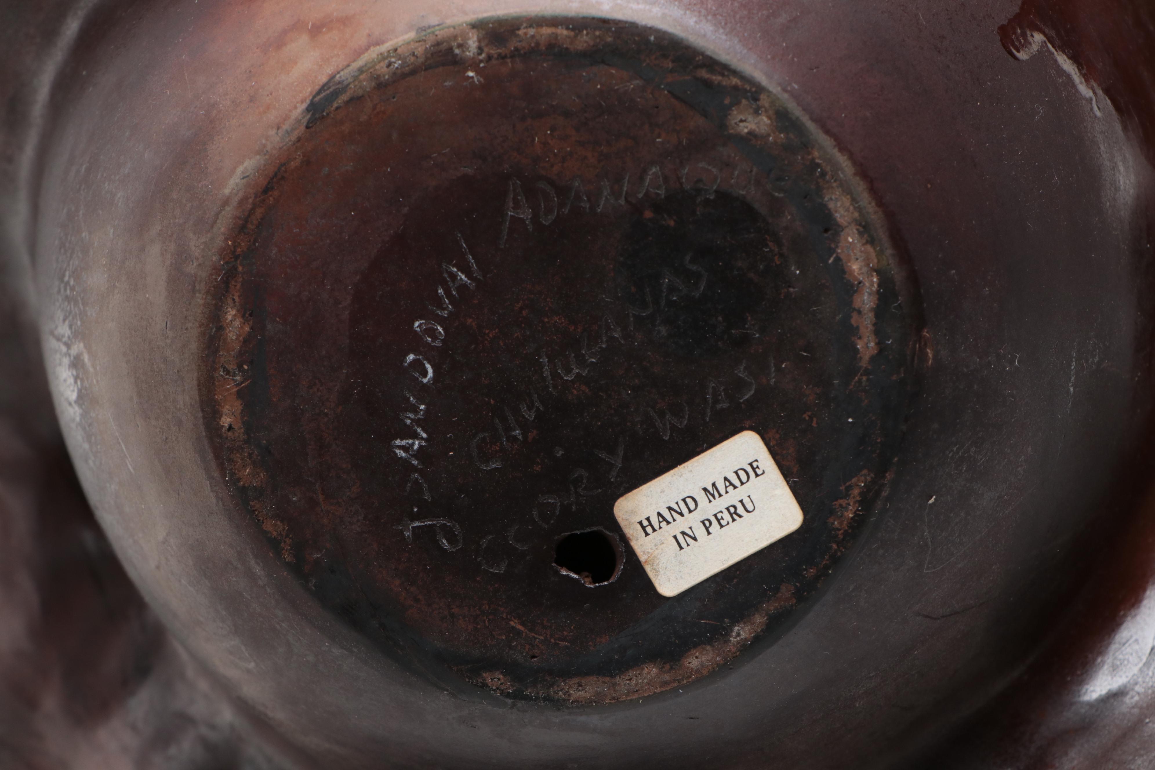 Peruvian Folk Art Terracotta Figures of Female Dancers and Waterbearers