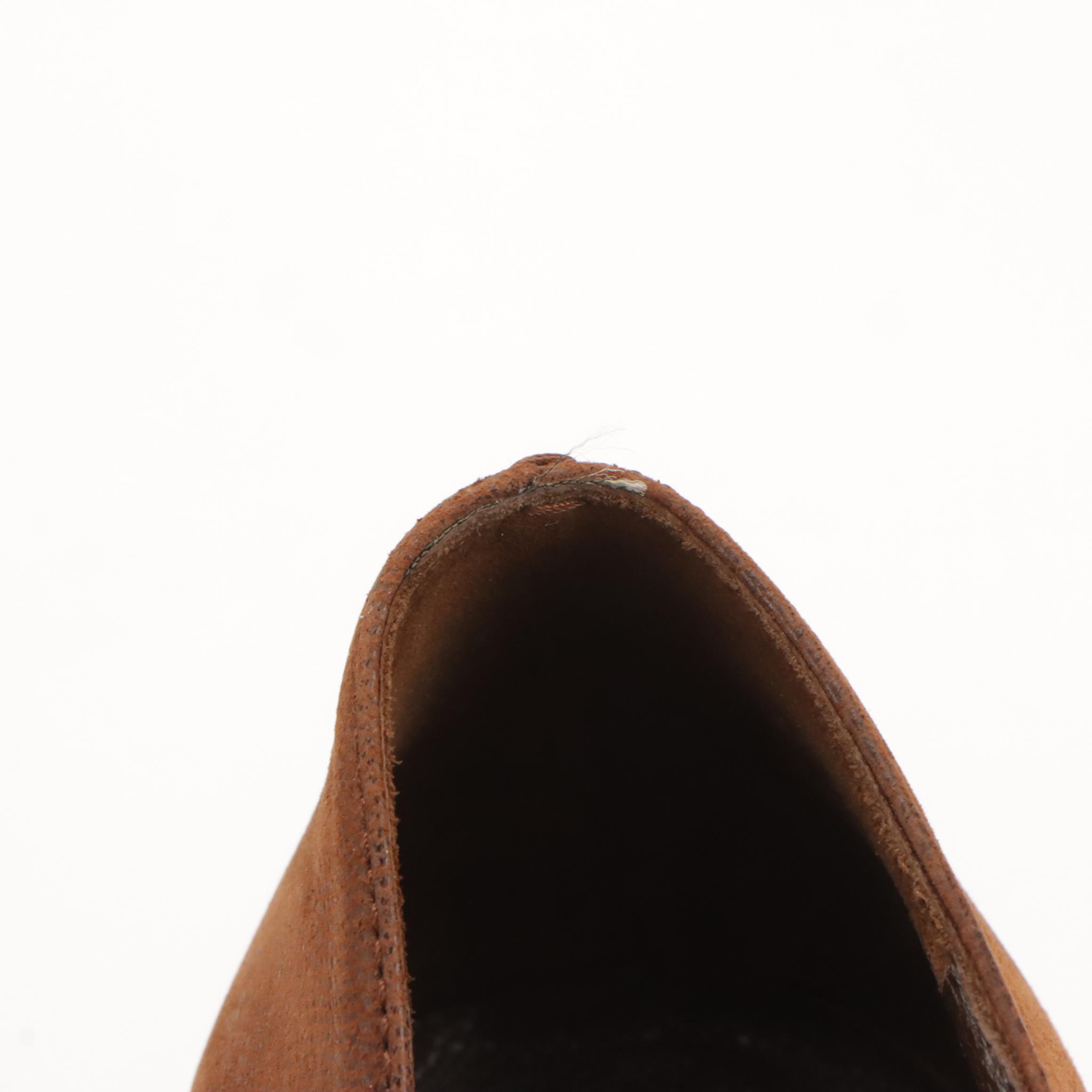 Prada Pointed Toe Bow Heels in Brown Leather and Suede