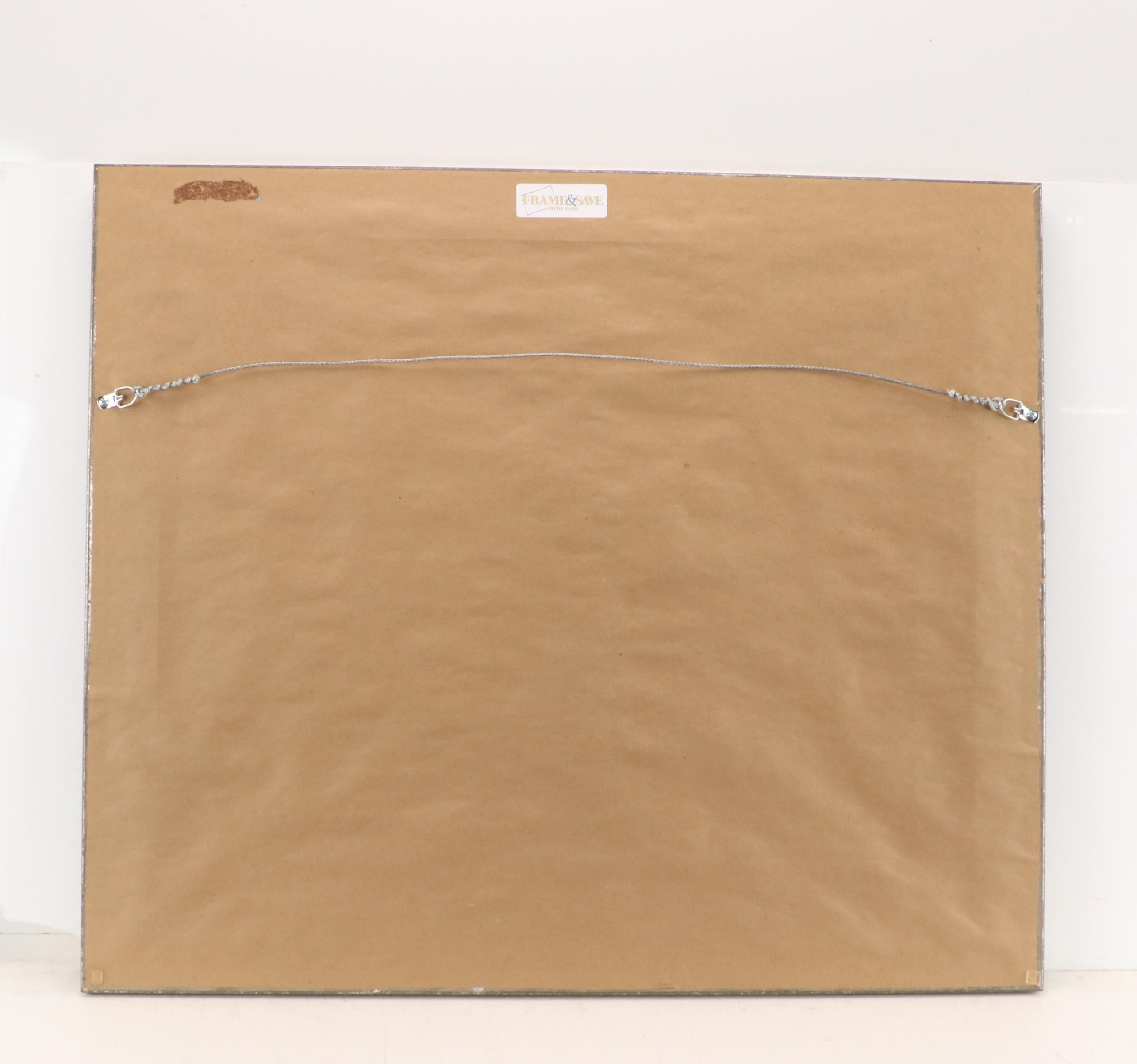 M. Thiéry Oil Painting of a Snowy Church Scene with Nun