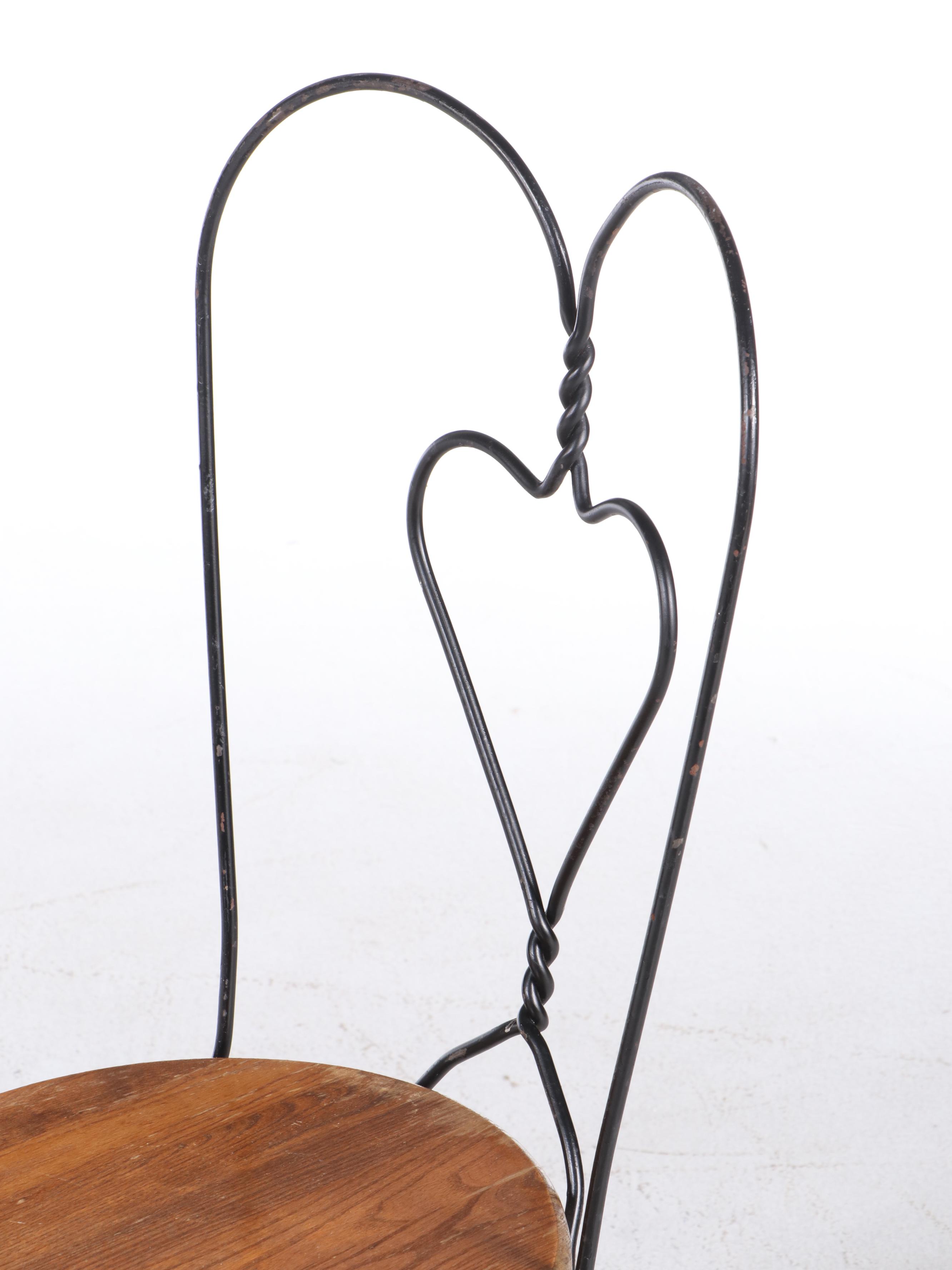 Victorian Style Oak and Metal Ice Cream Parlor Dining Set Everything