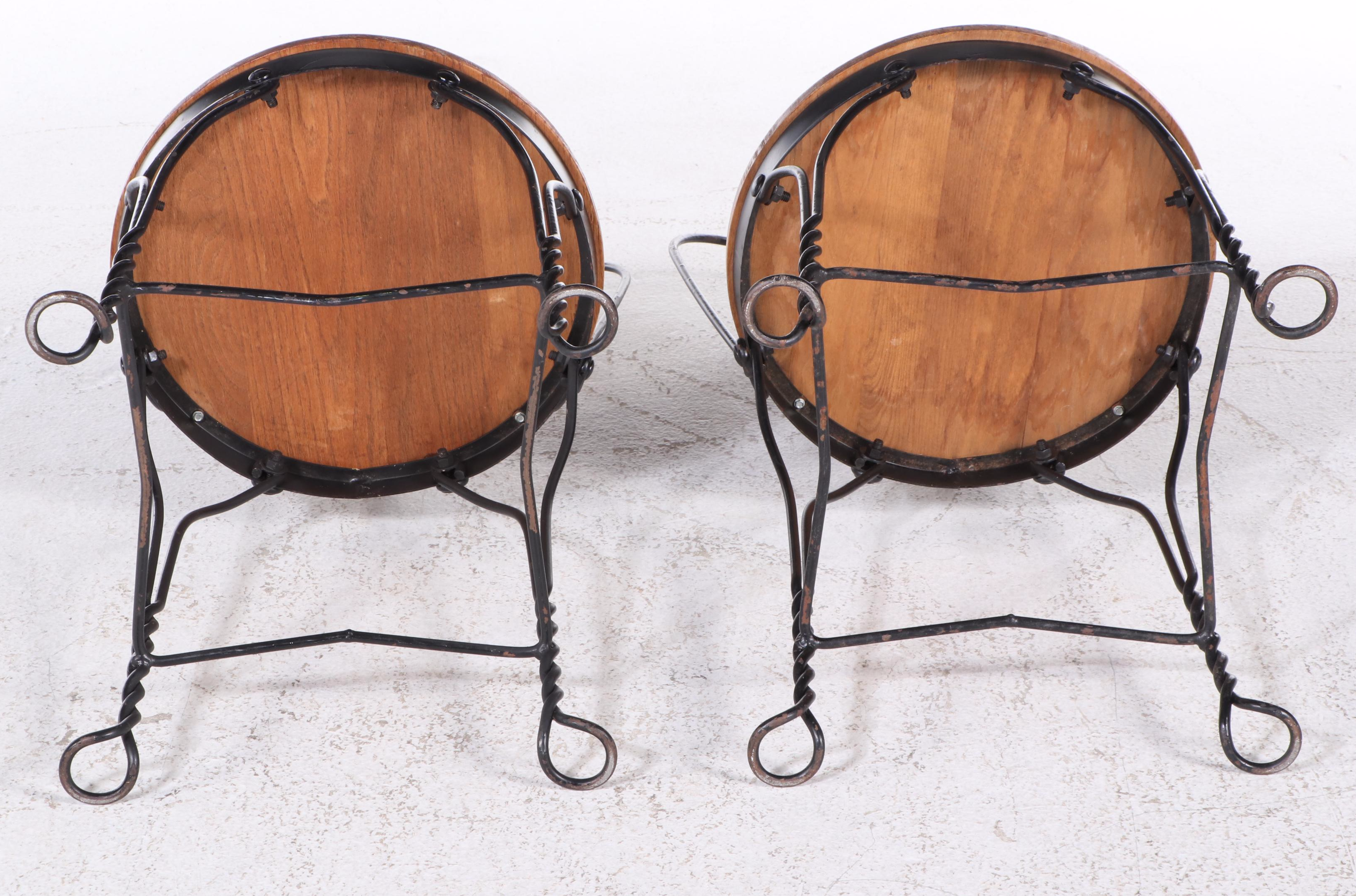 Victorian Style Oak and Metal Ice Cream Parlor Dining Set Everything