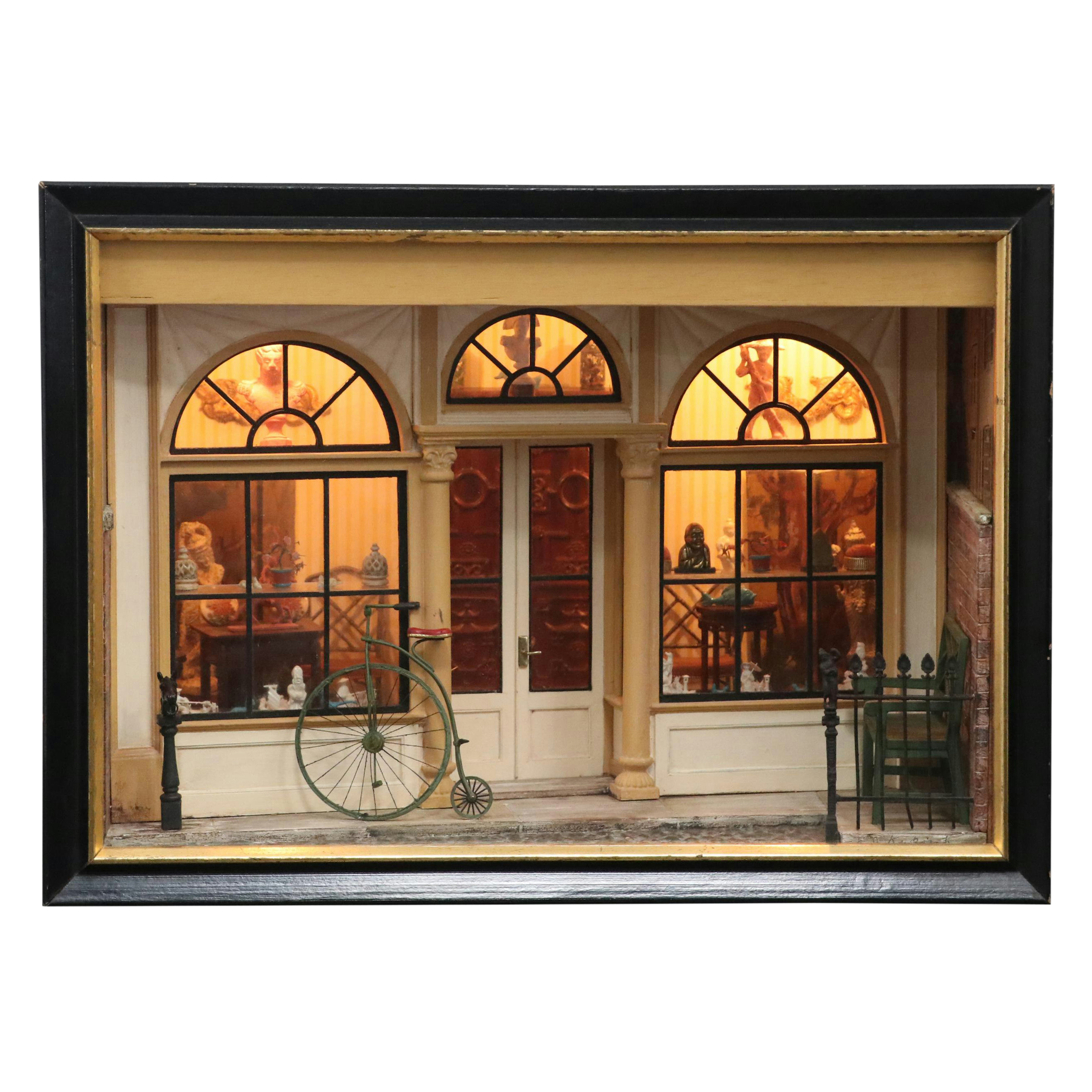 Eugene Kupjack Illuminating Diorama of Early 18th Century American Shop Front