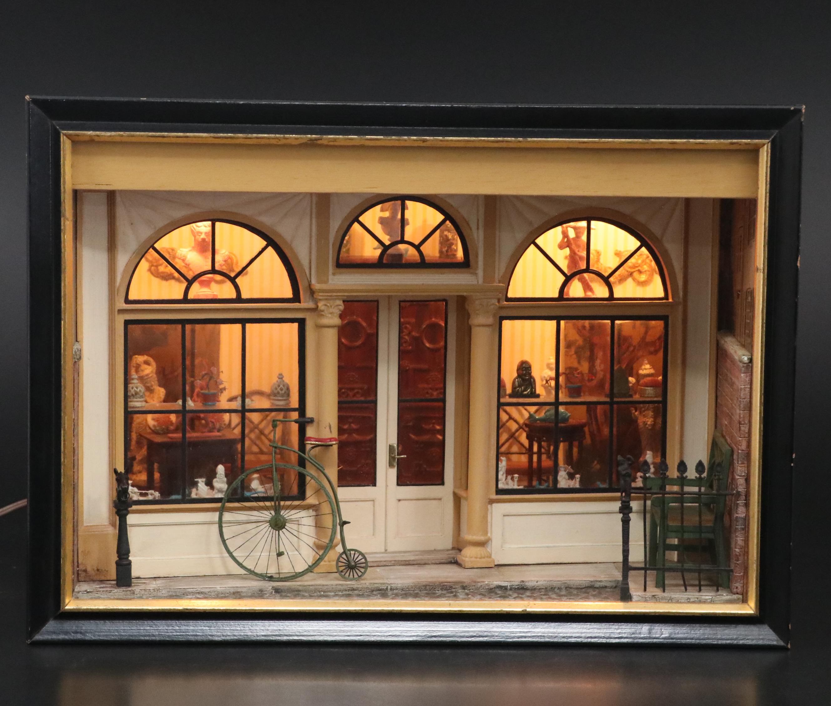 Eugene Kupjack Illuminating Diorama of Early 18th Century American Shop Front