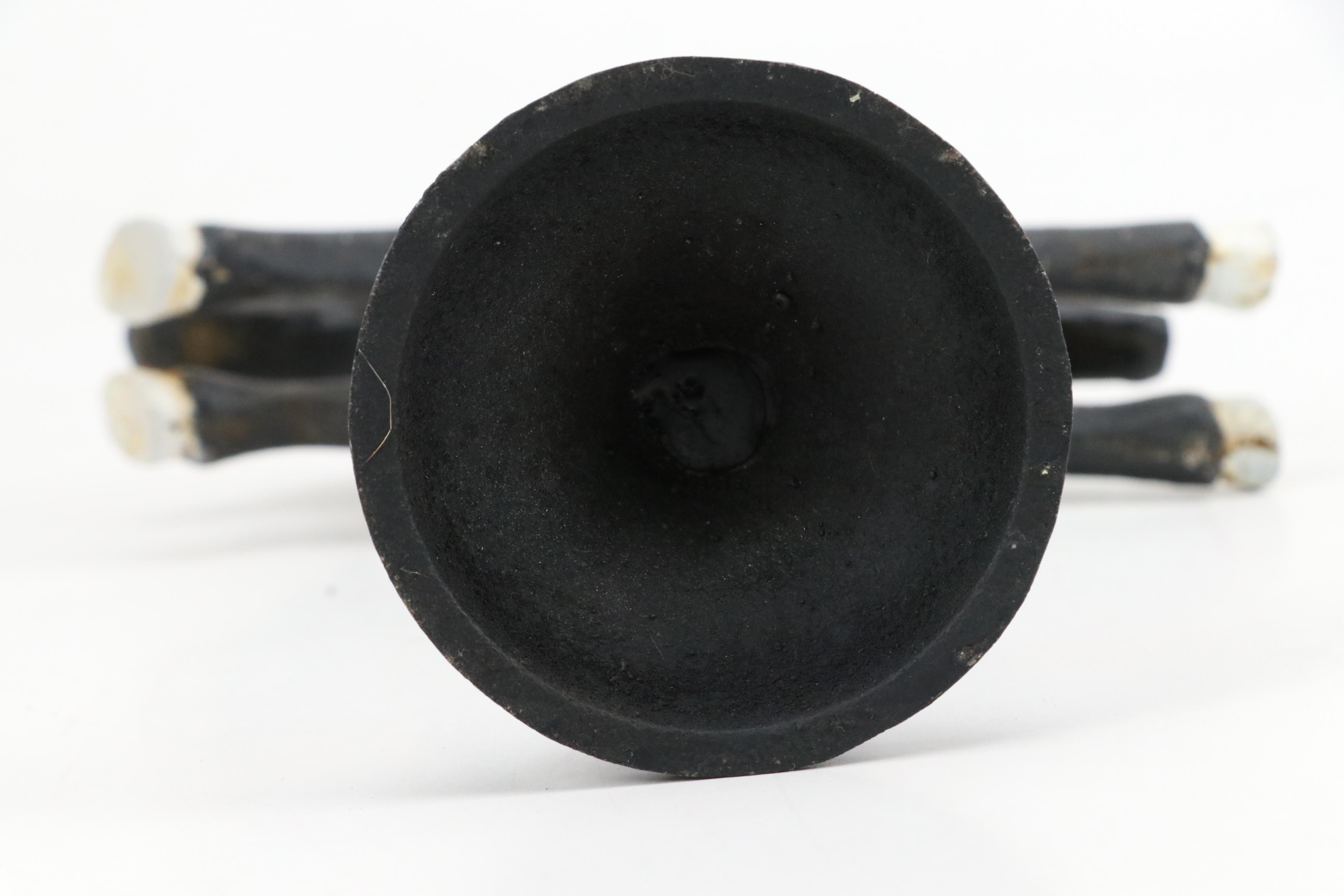 Folk Art Style Cast Iron Horse and Jockey Figurine Set