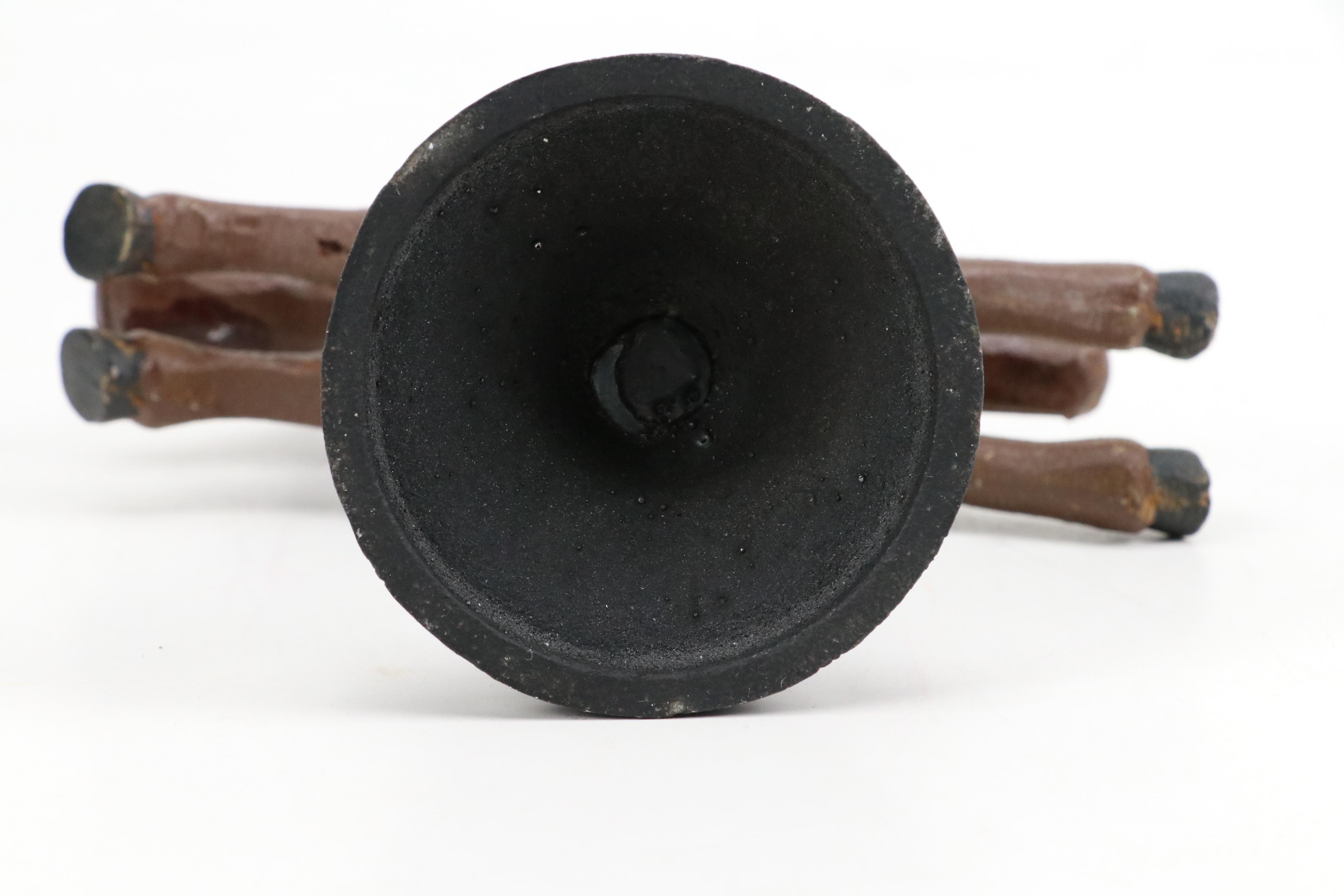 Folk Art Style Cast Iron Horse and Jockey Figurine Set