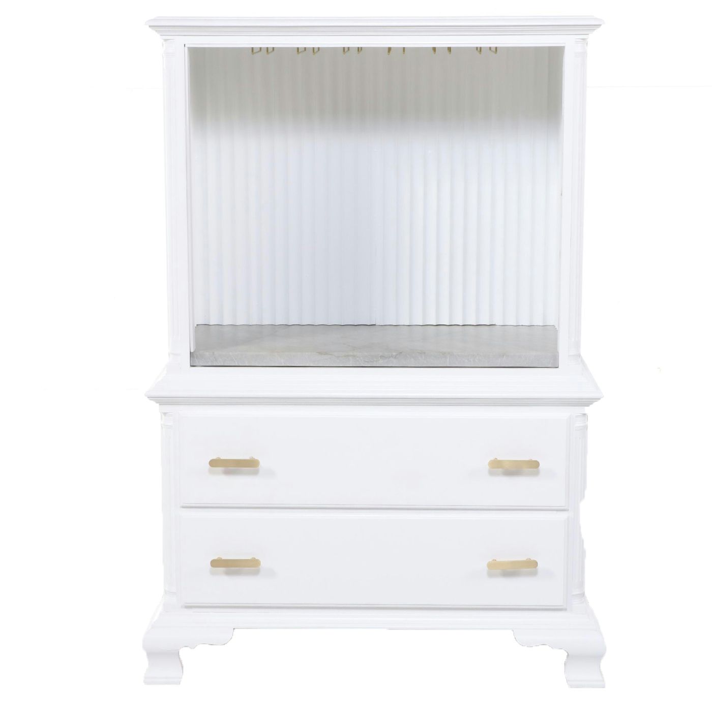 * Re-Purposed Tallboy Dresser to Elevated Bar Cabinet