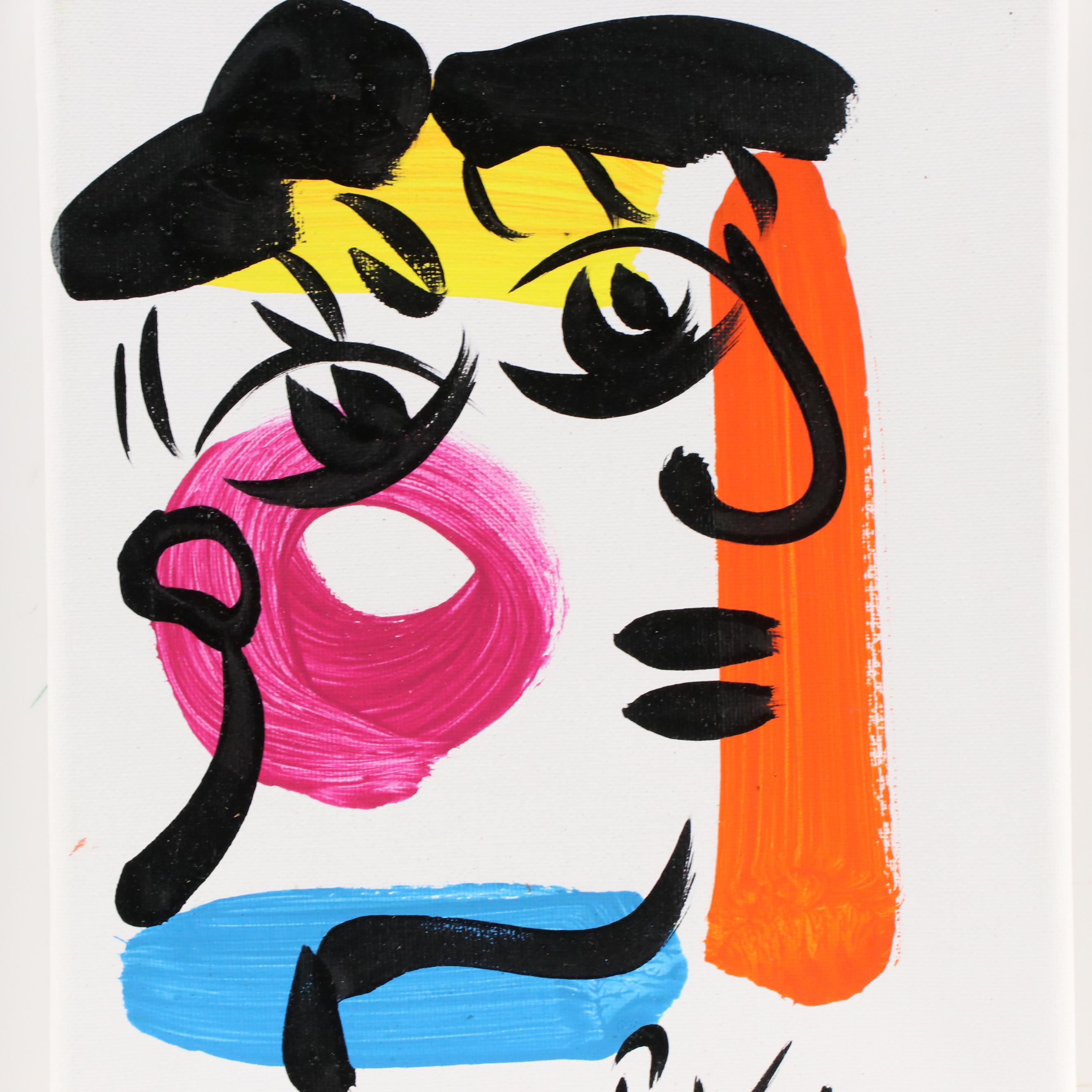 Peter Keil Abstract Portrait Acrylic Painting Everything But The House