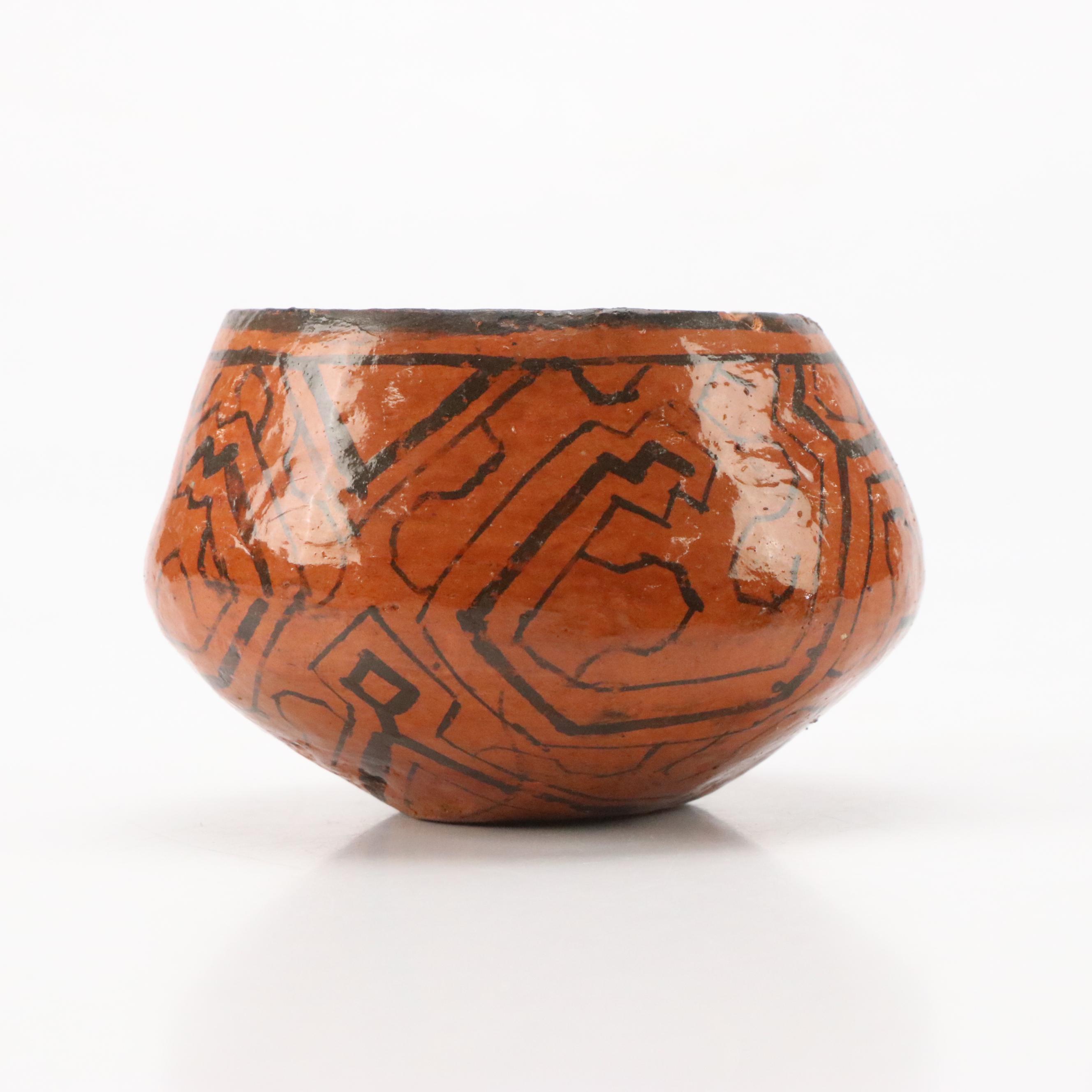 Peruvian Bowl with Other Central and South American Pottery Vases