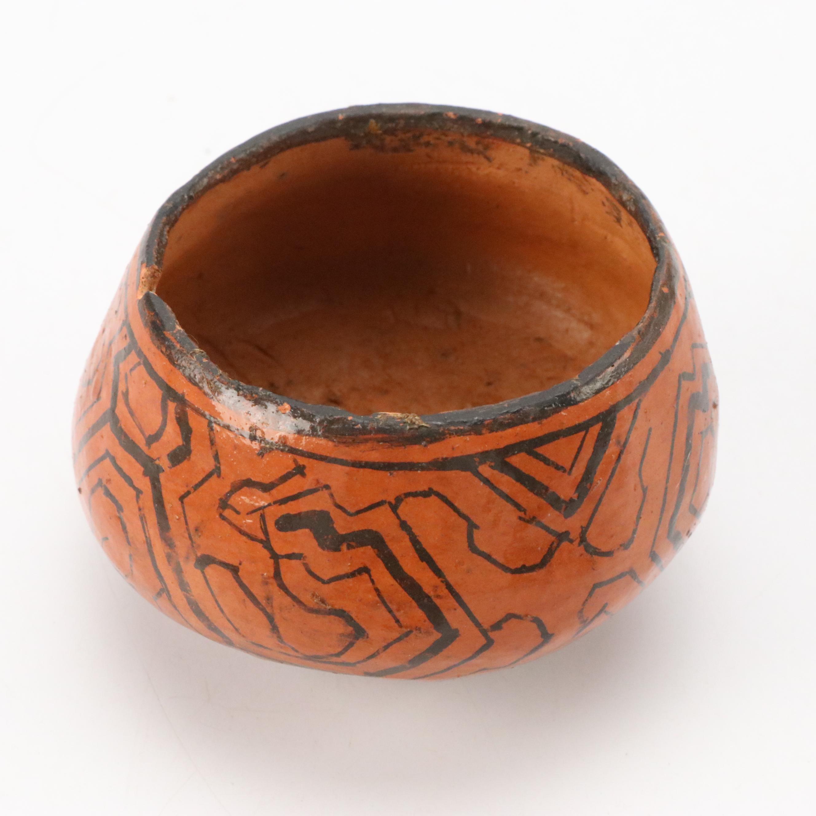 Peruvian Bowl with Other Central and South American Pottery Vases