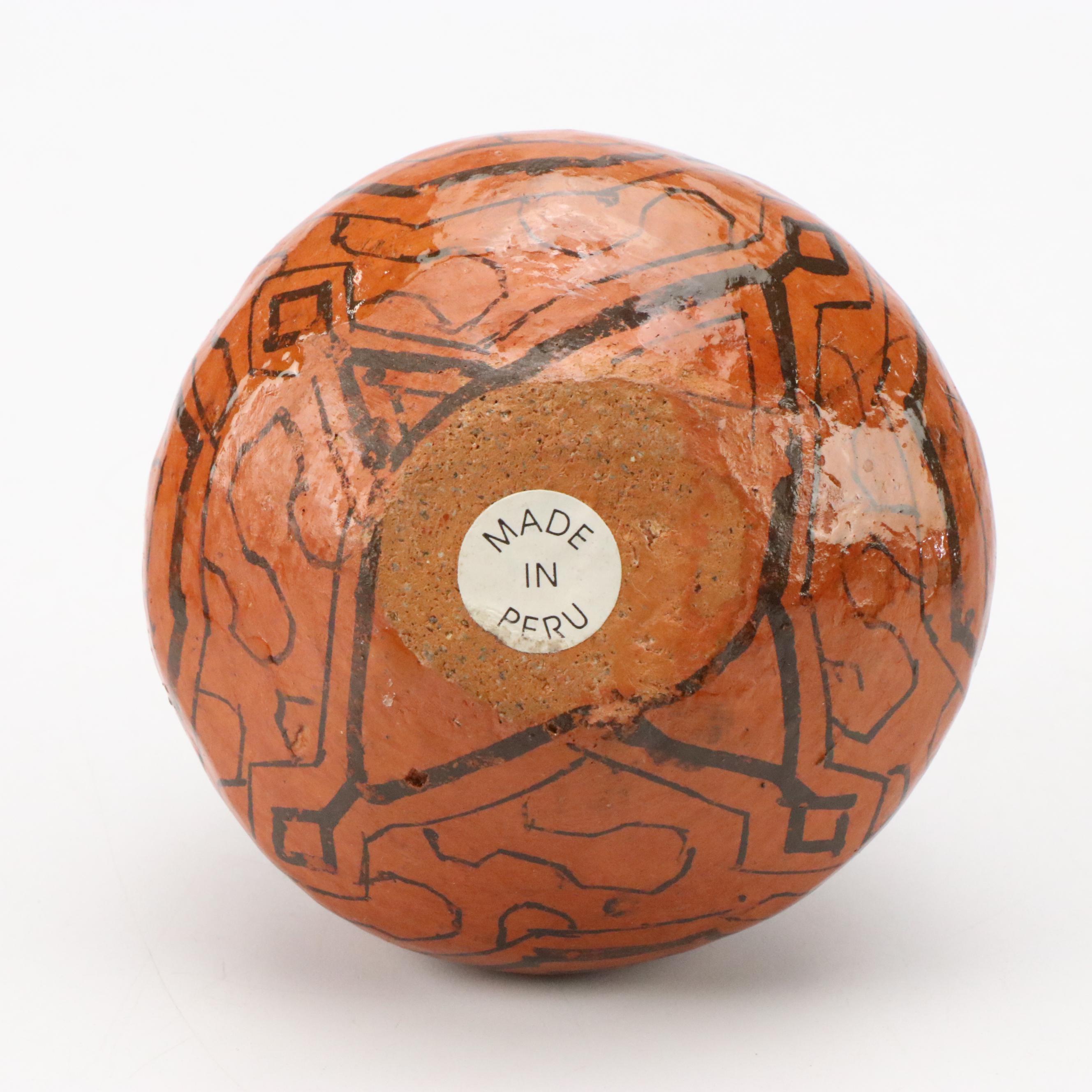 Peruvian Bowl with Other Central and South American Pottery Vases