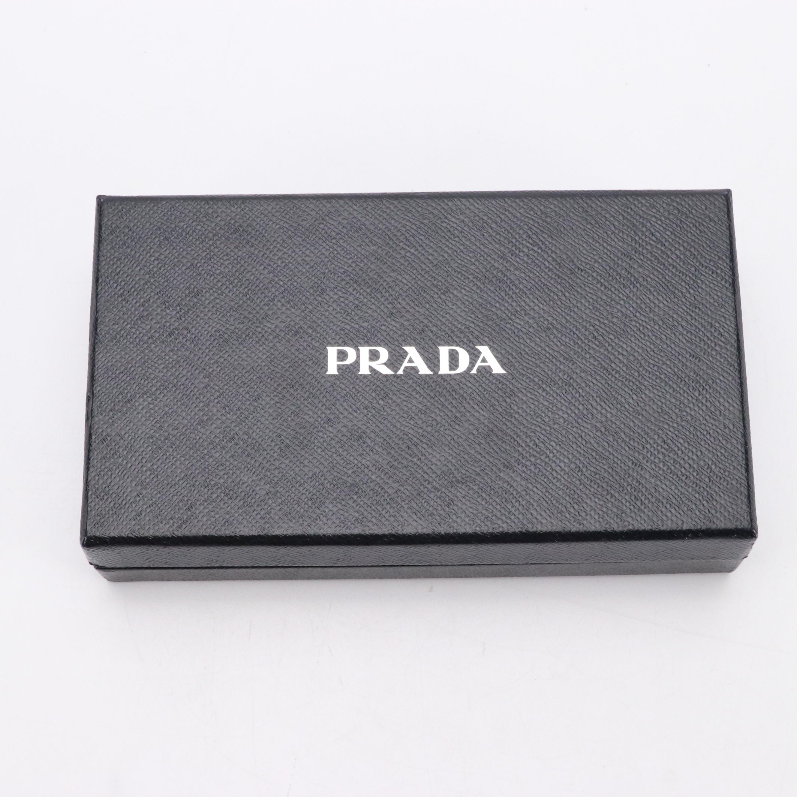 Prada Saffiano Leather Zip-Around Wallet with Box