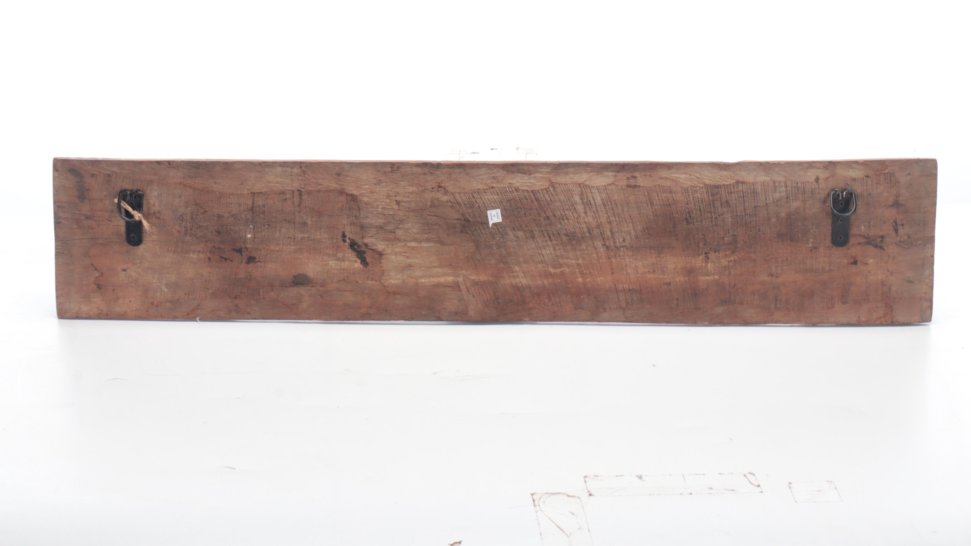 Indian Painted Carved Wood Panel with Animal Motifs