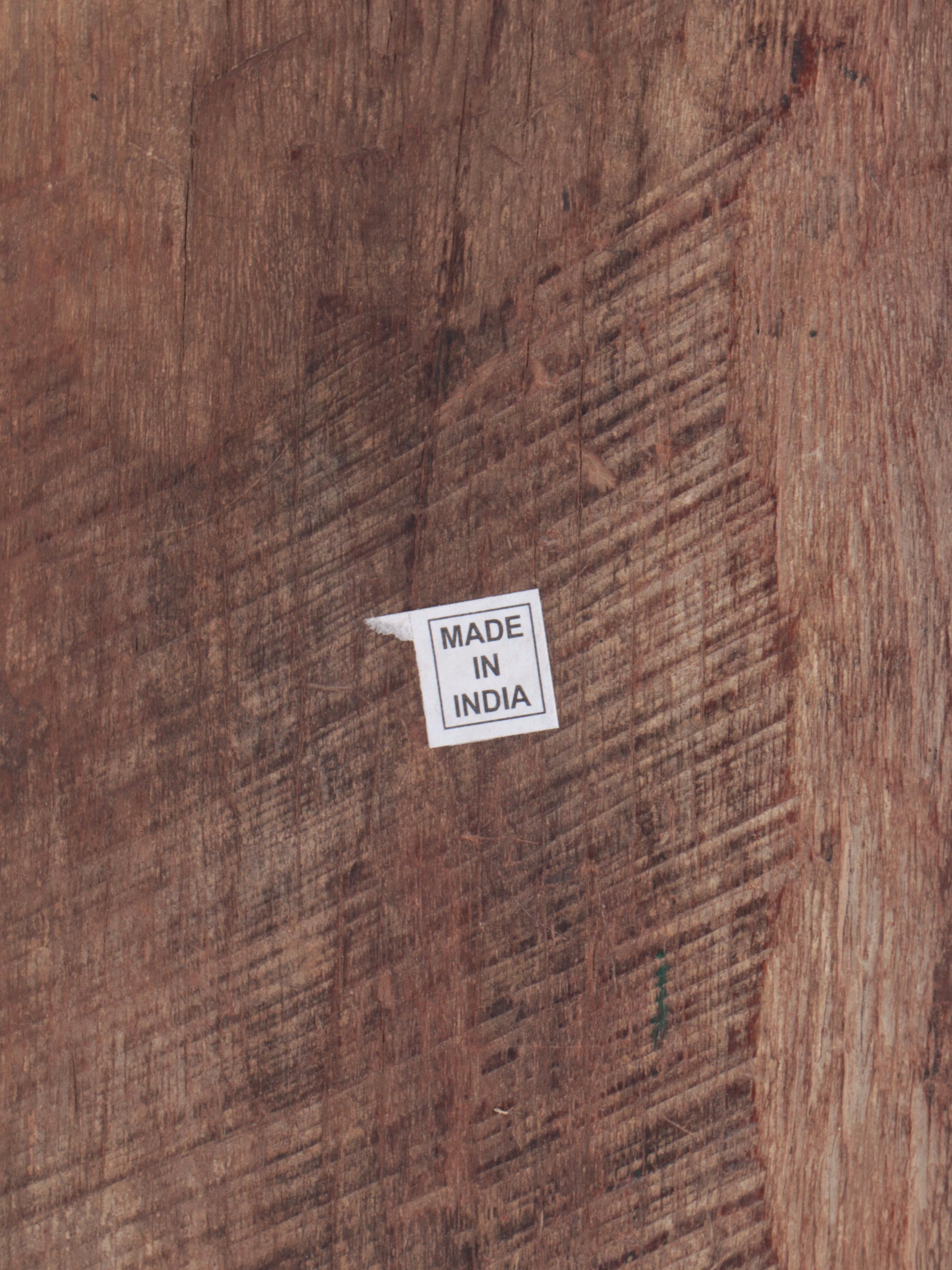 Indian Painted Carved Wood Panel with Animal Motifs