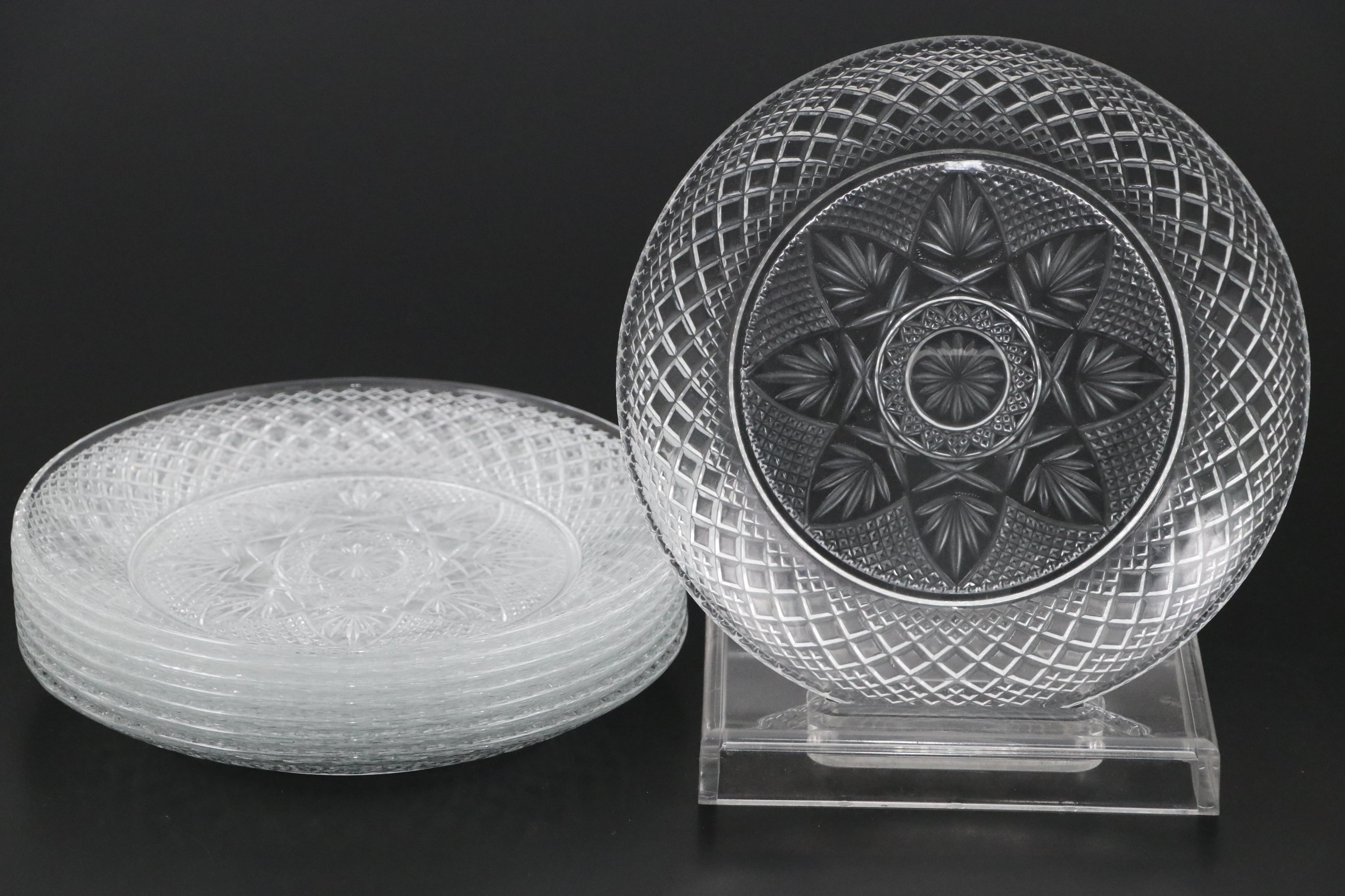 Cristal d'Arques-Durand "Antique" Plates and Mugs with "Longchamps" Glasses