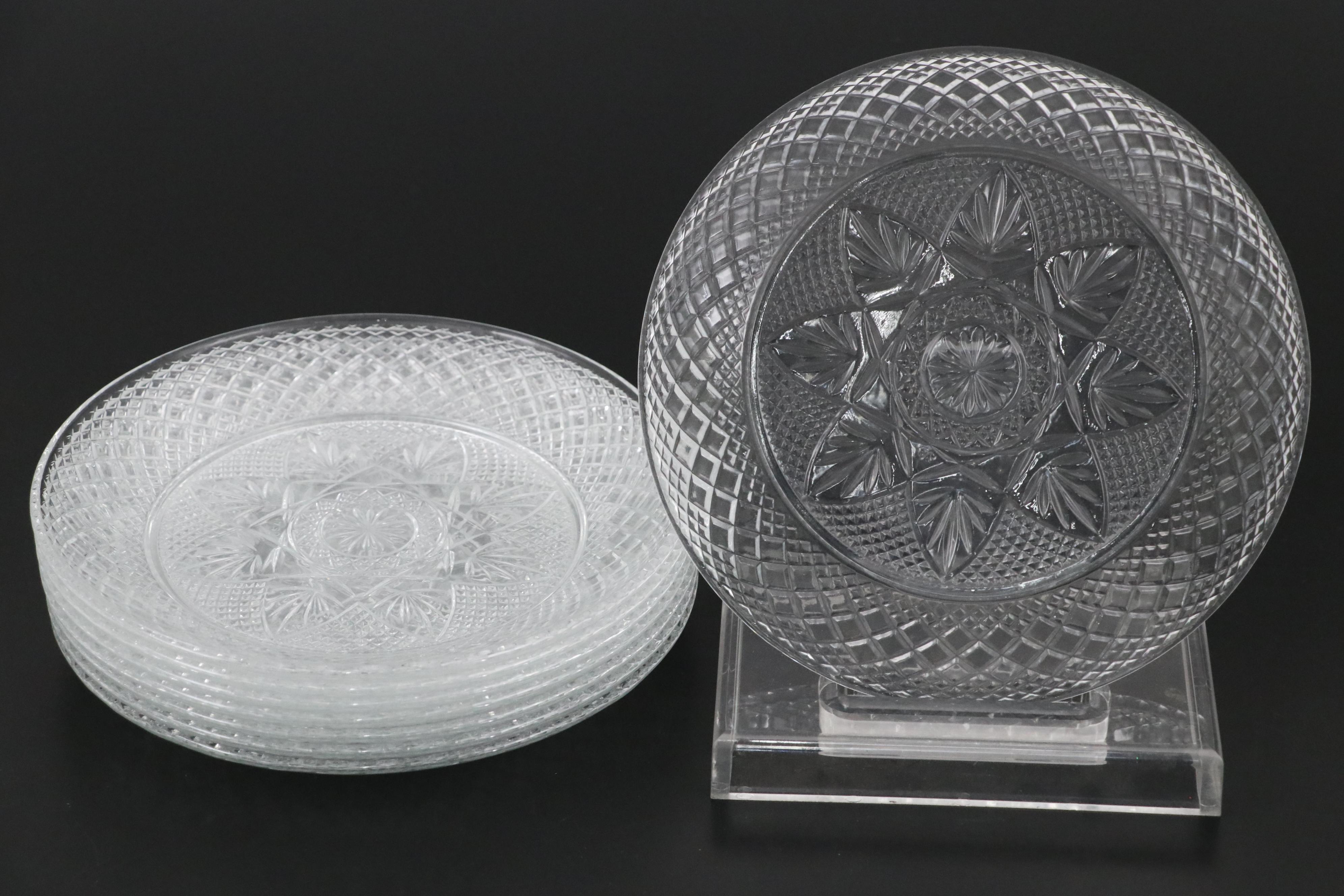 Cristal d'Arques-Durand "Antique" Plates and Mugs with "Longchamps" Glasses