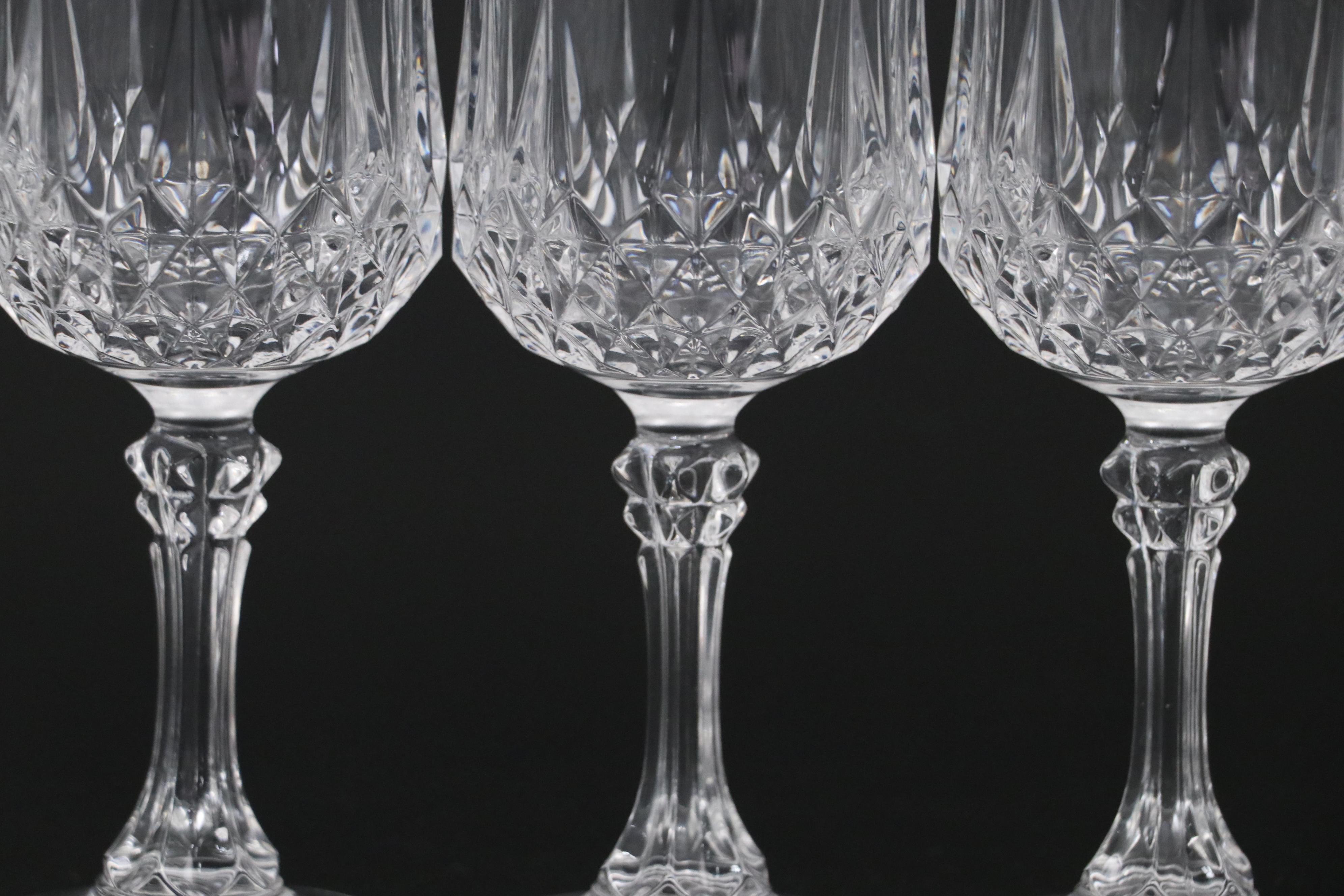 Cristal d'Arques-Durand "Antique" Plates and Mugs with "Longchamps" Glasses