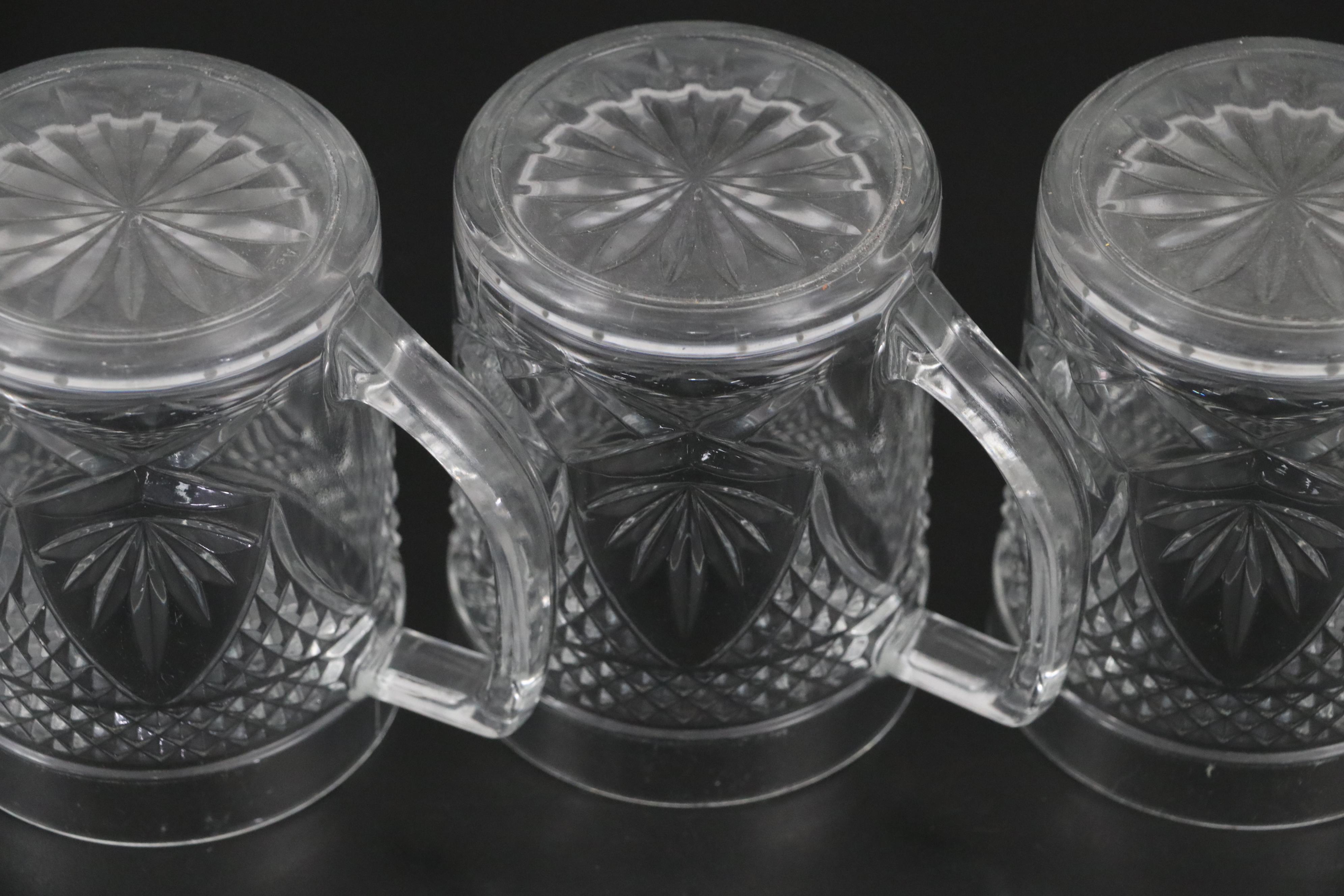 Cristal d'Arques-Durand "Antique" Plates and Mugs with "Longchamps" Glasses