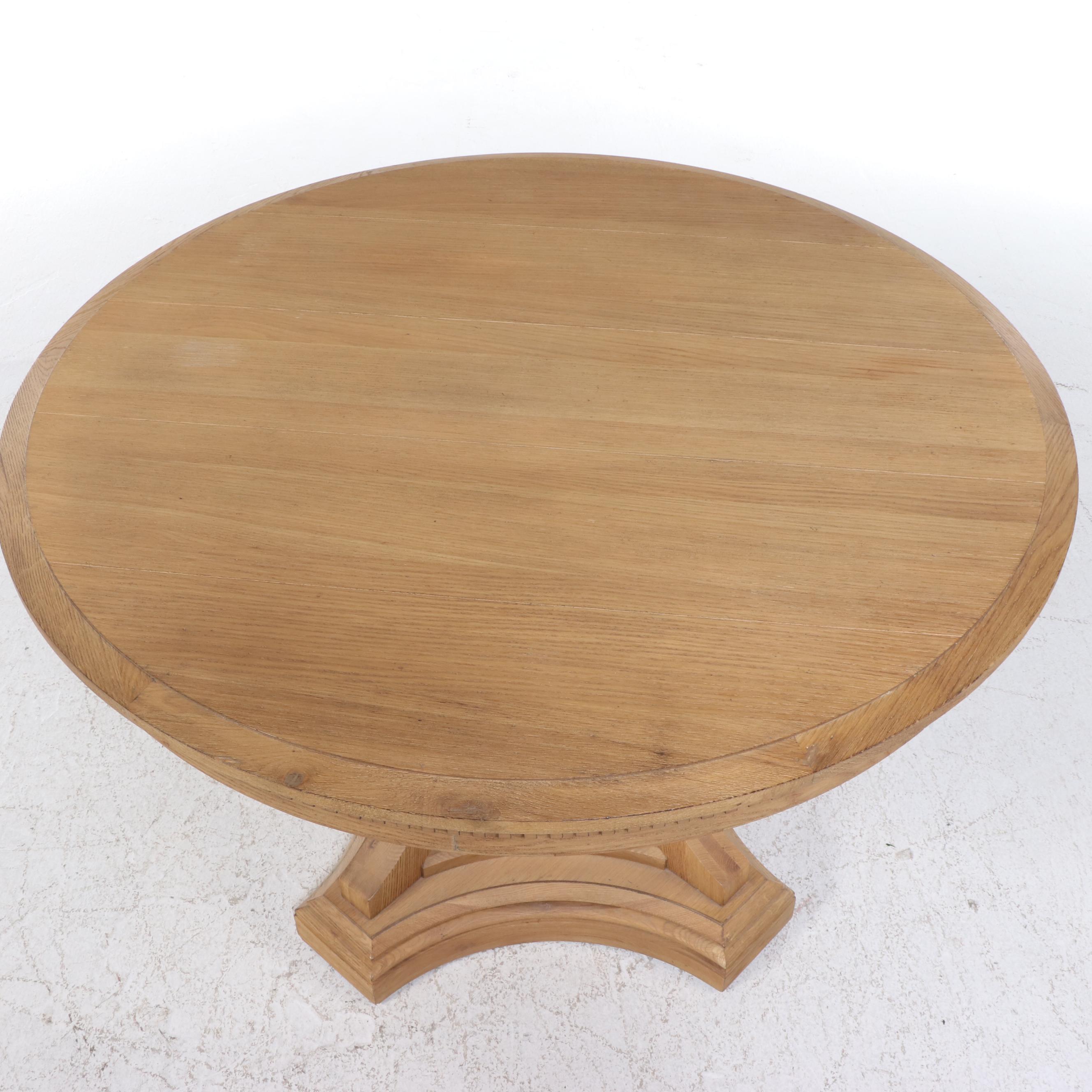 Geoffrey Hawkes for Restoration Hardware "St. James" Oak Pedestal Dining Table