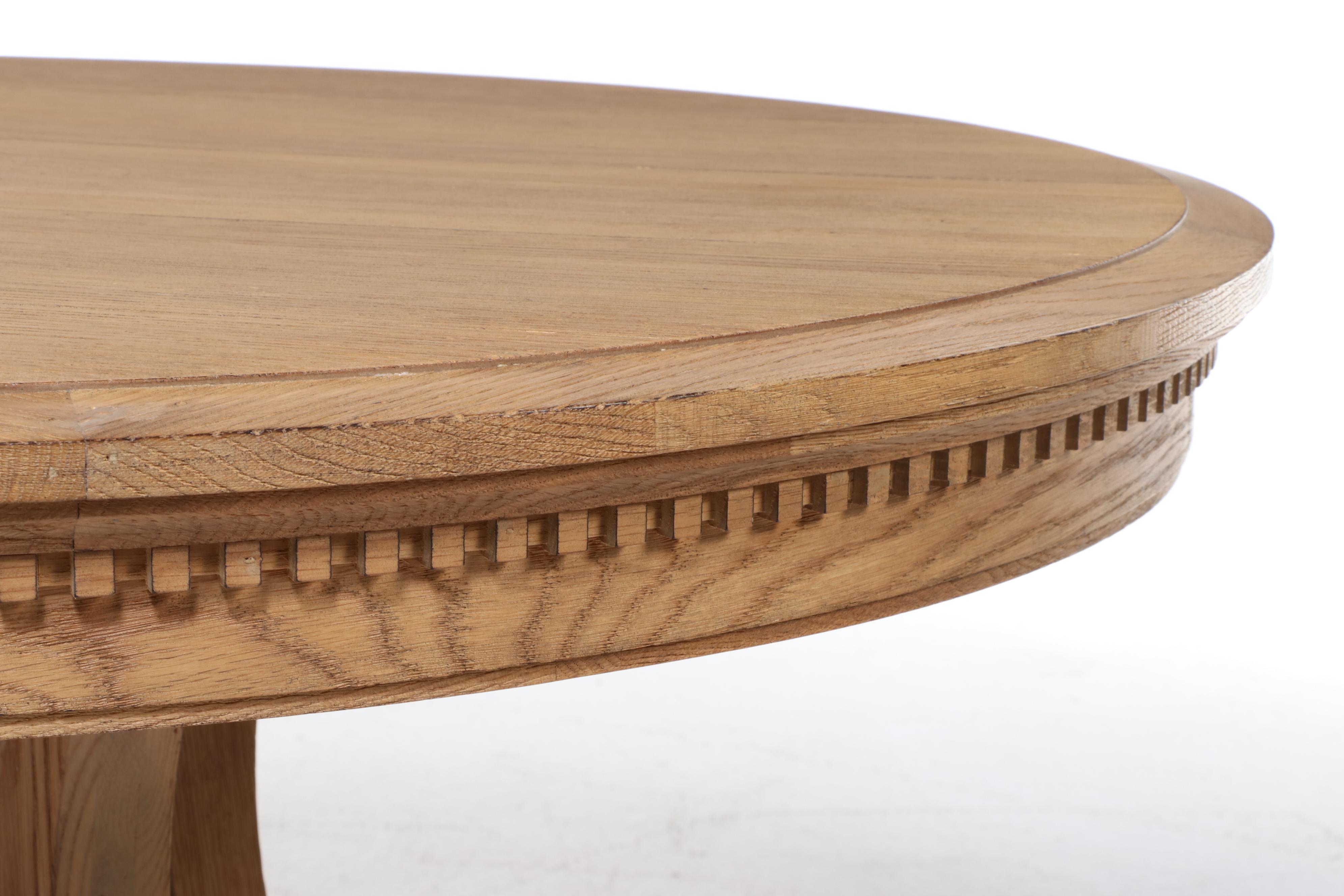 Geoffrey Hawkes for Restoration Hardware "St. James" Oak Pedestal Dining Table