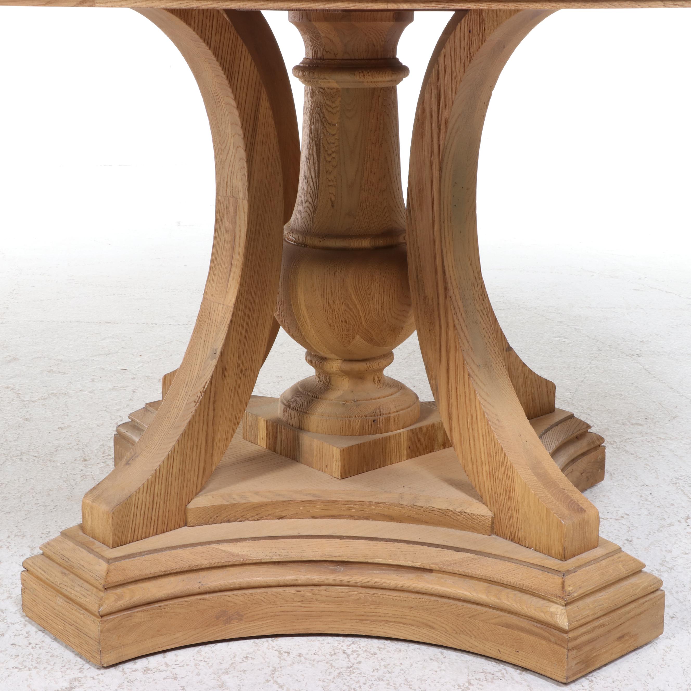 Geoffrey Hawkes for Restoration Hardware "St. James" Oak Pedestal Dining Table