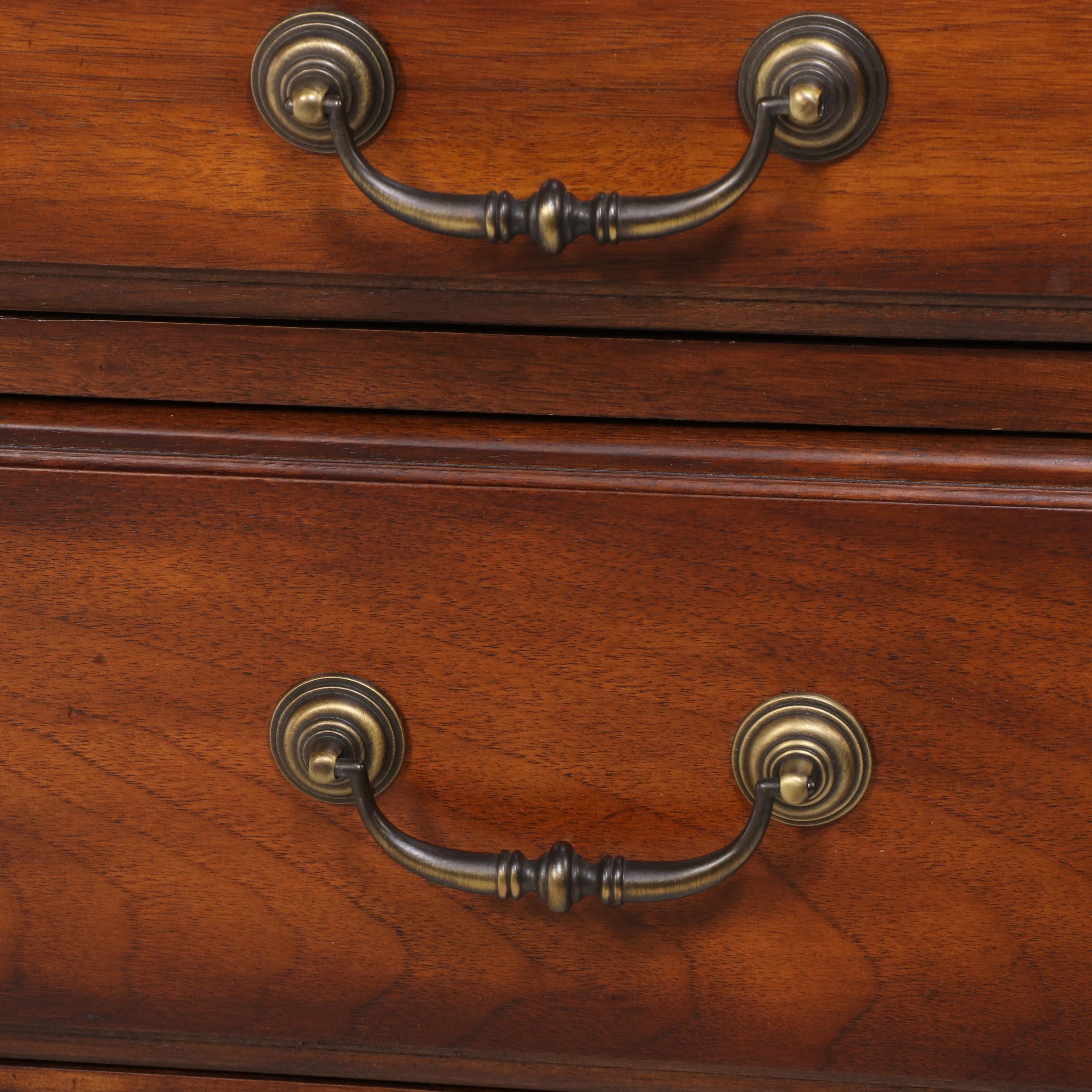 Hooker Furniture "Seven Seas" Hardwood Bureau Plat and Faux-Leather Armchair