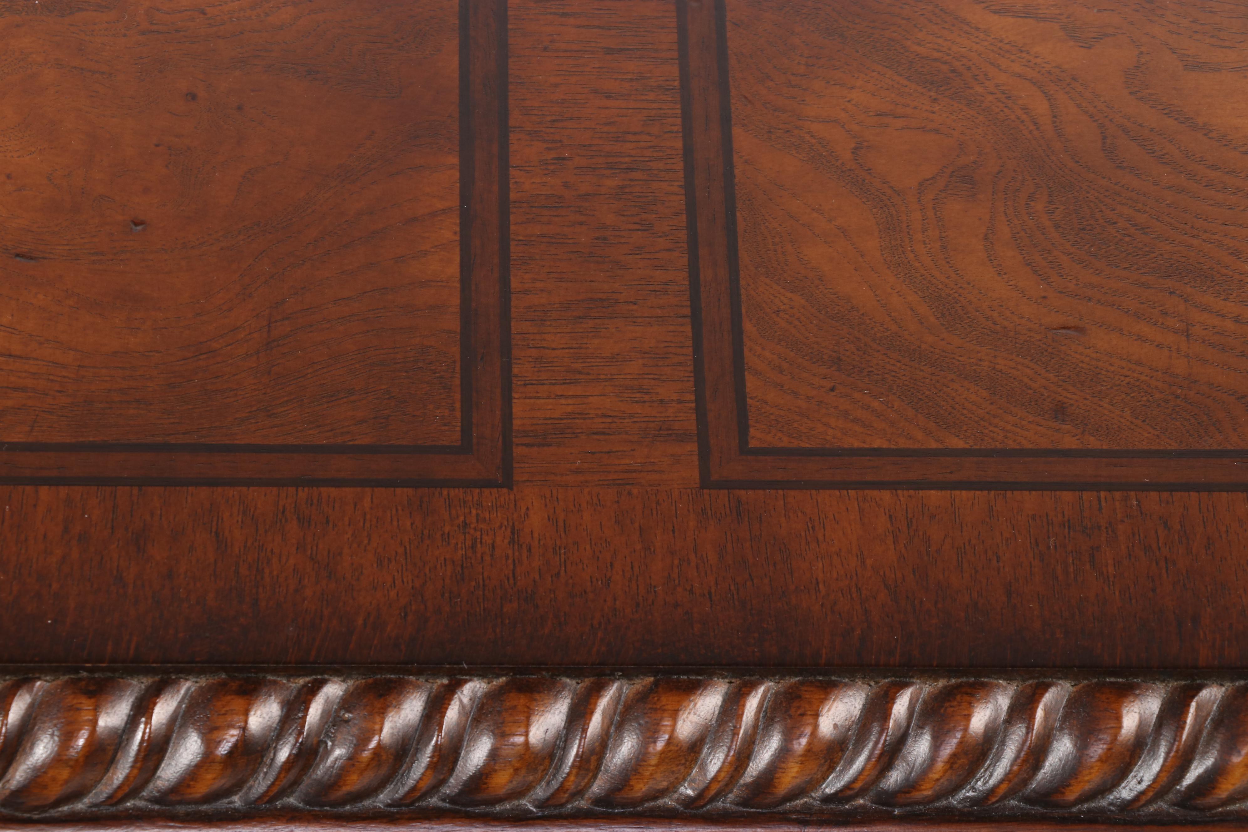 Hooker Furniture "Seven Seas" Hardwood Bureau Plat and Faux-Leather Armchair