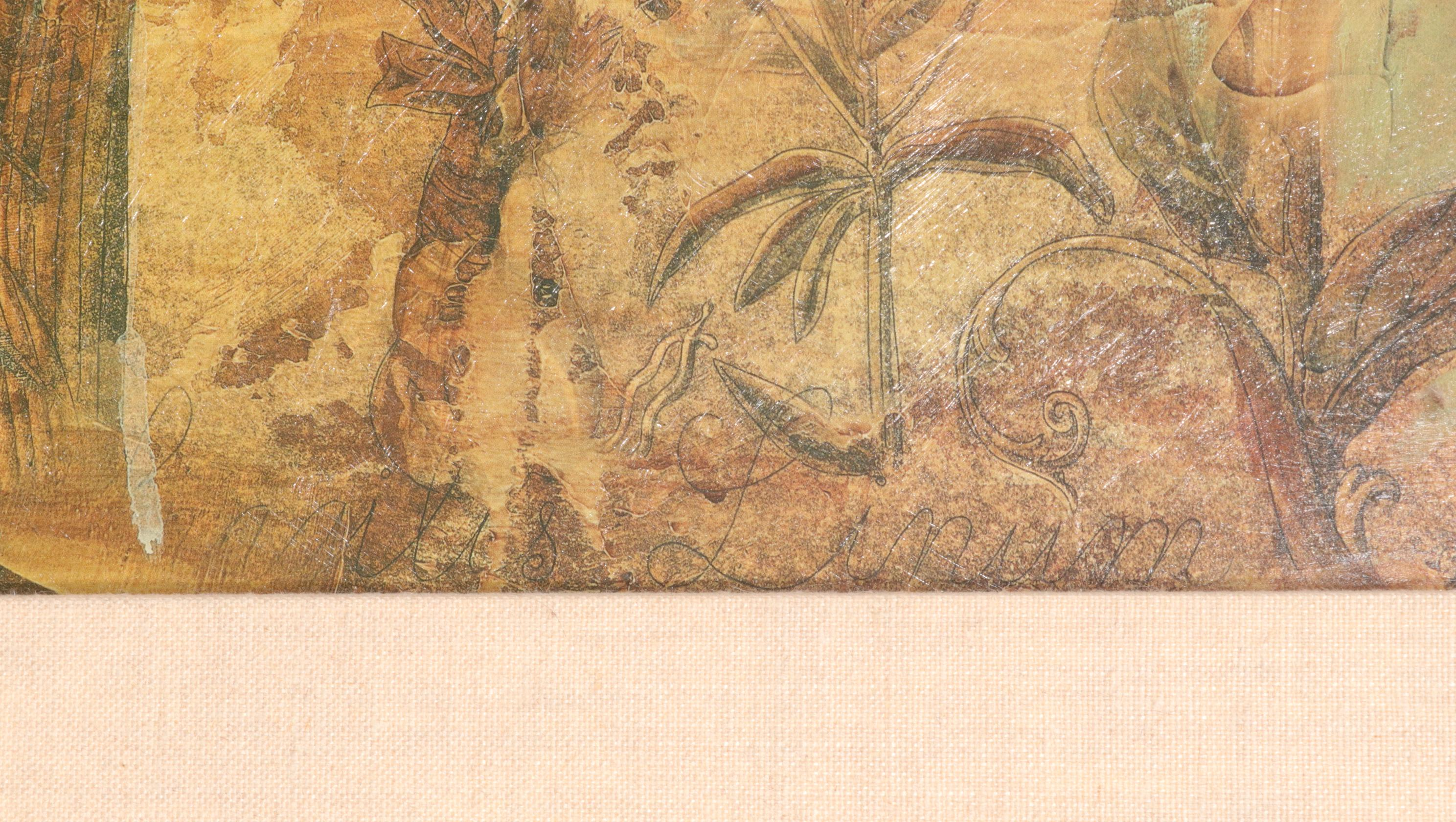 The Bombay Co. Embossed Floral Offset Lithograph "Beautiful Earth"