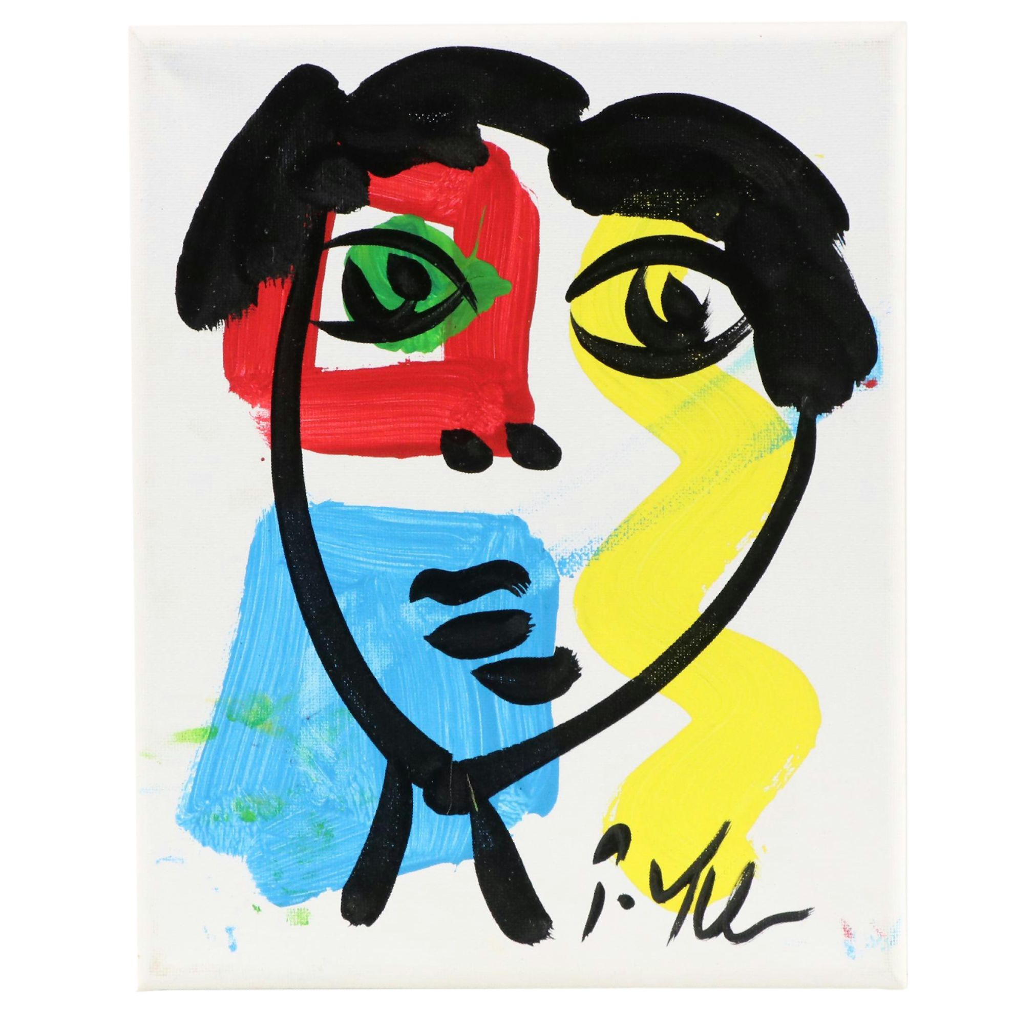 Peter Keil Abstract Portrait Acrylic Painting