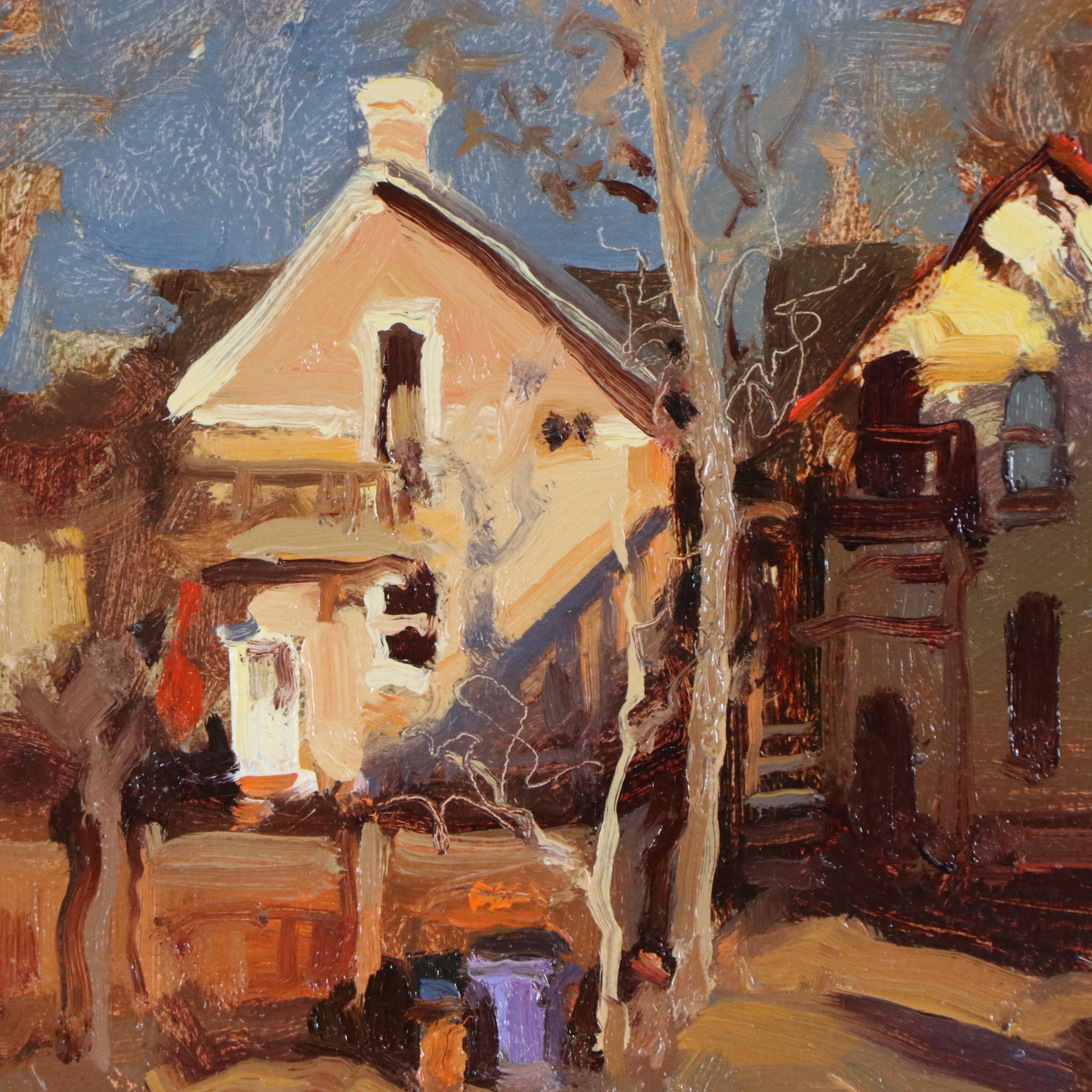 Kim English Oil Painting "Back Doors"